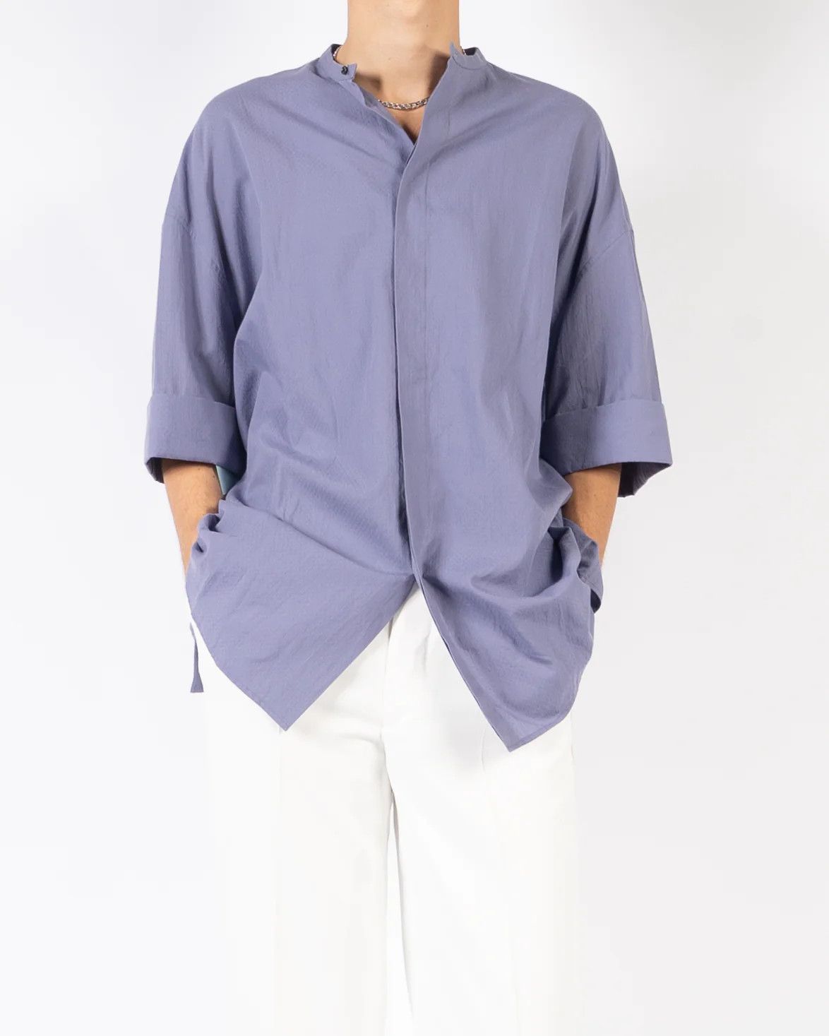 Haider Ackermann SS18 Lilac Oversized Short-Sleeve Shirt Size US S / EU 44-46 / 1 - 3 Thumbnail