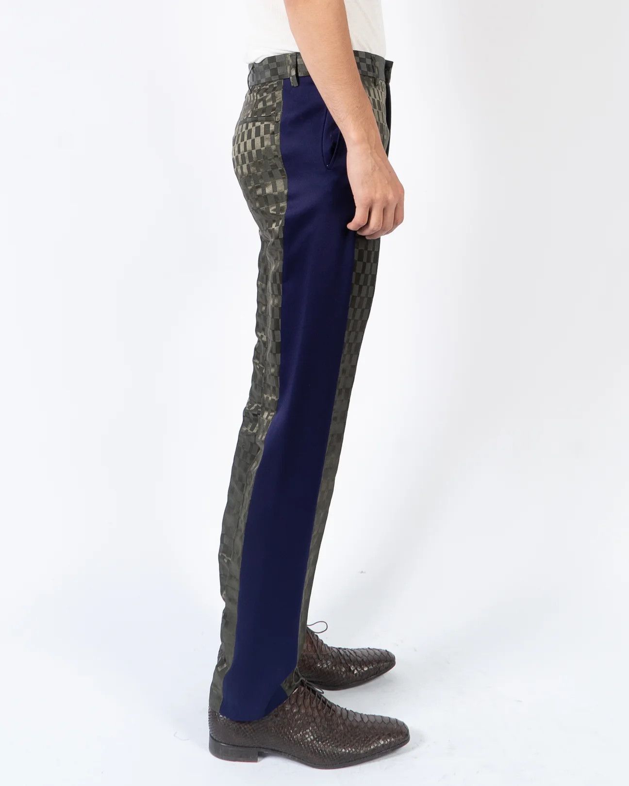Haider Ackermann SS21 Khaki Checked Jacquard Trousers Size US 29 - 4 Thumbnail