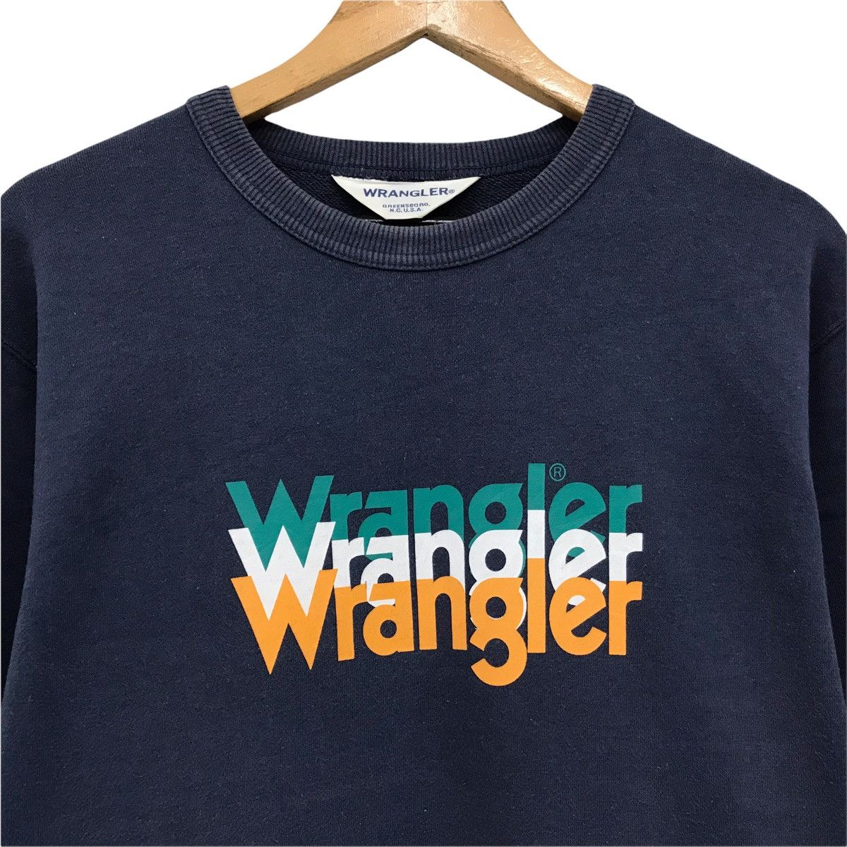 Japanese Brand × Vintage × Wrangler Vintage Wrangler Big Logo Sweatshirt Size US M / EU 48-50 / 2 - 2 Thumbnail
