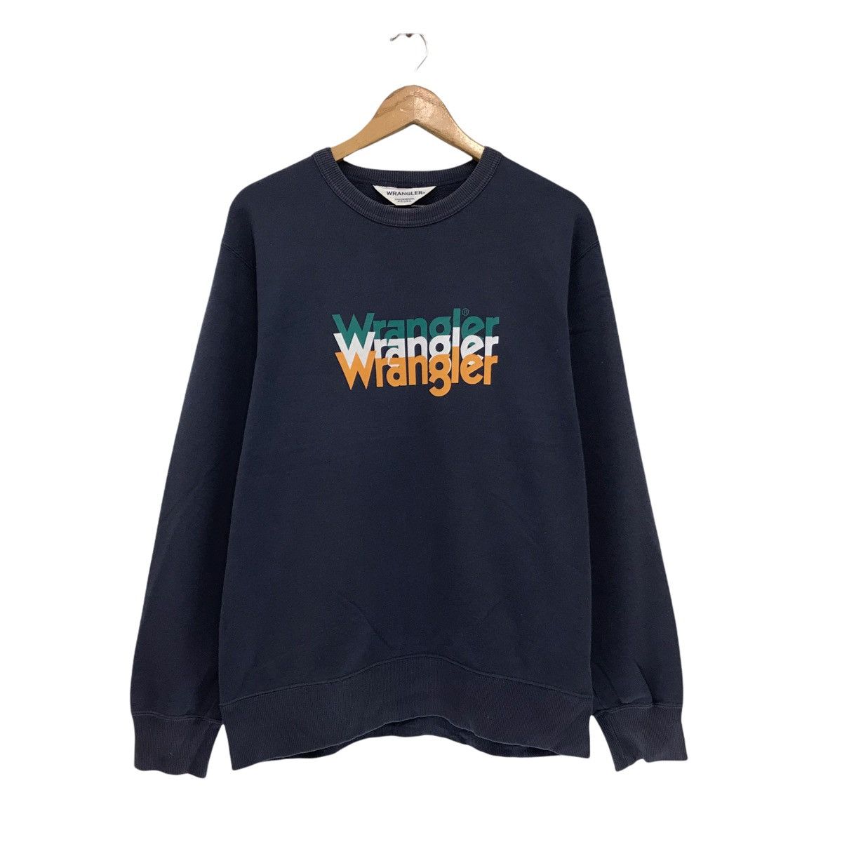 Japanese Brand × Vintage × Wrangler Vintage Wrangler Big Logo Sweatshirt Size US M / EU 48-50 / 2 - 1 Thumbnail