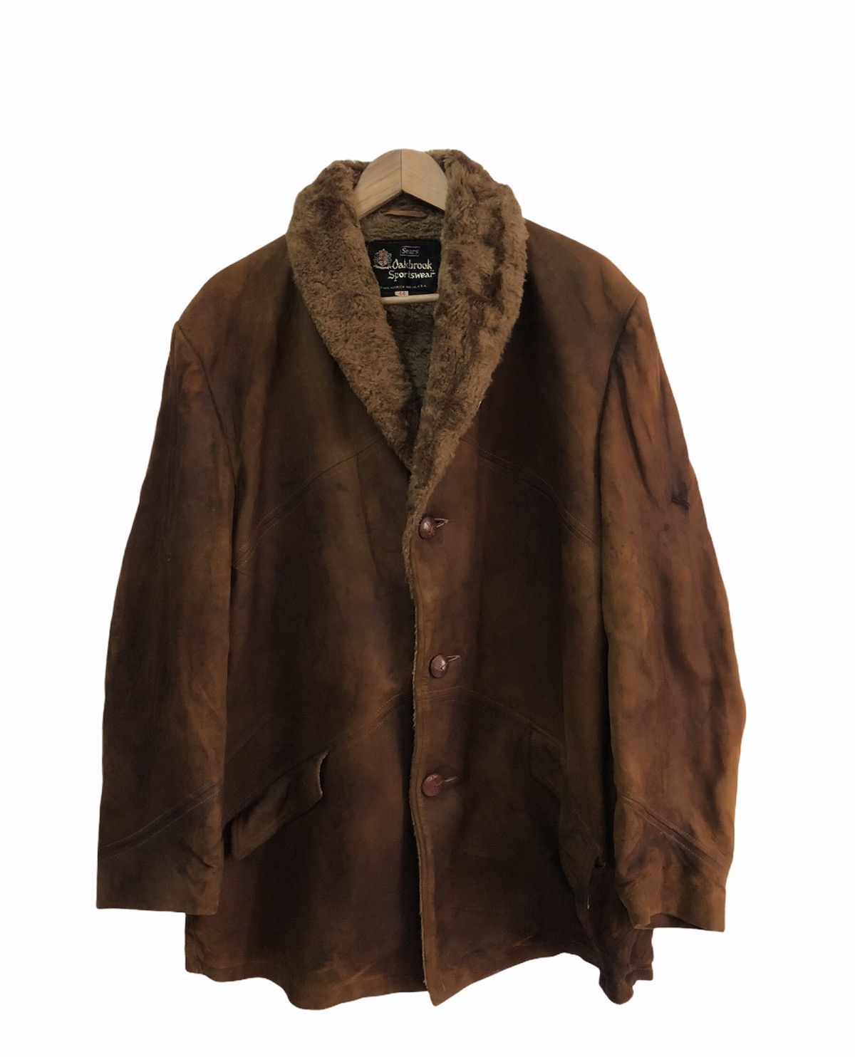 Sears Vintage 70s Sears Shearling Leather Heavy Coat Size US L / EU 52-54 / 3 - 1 Thumbnail