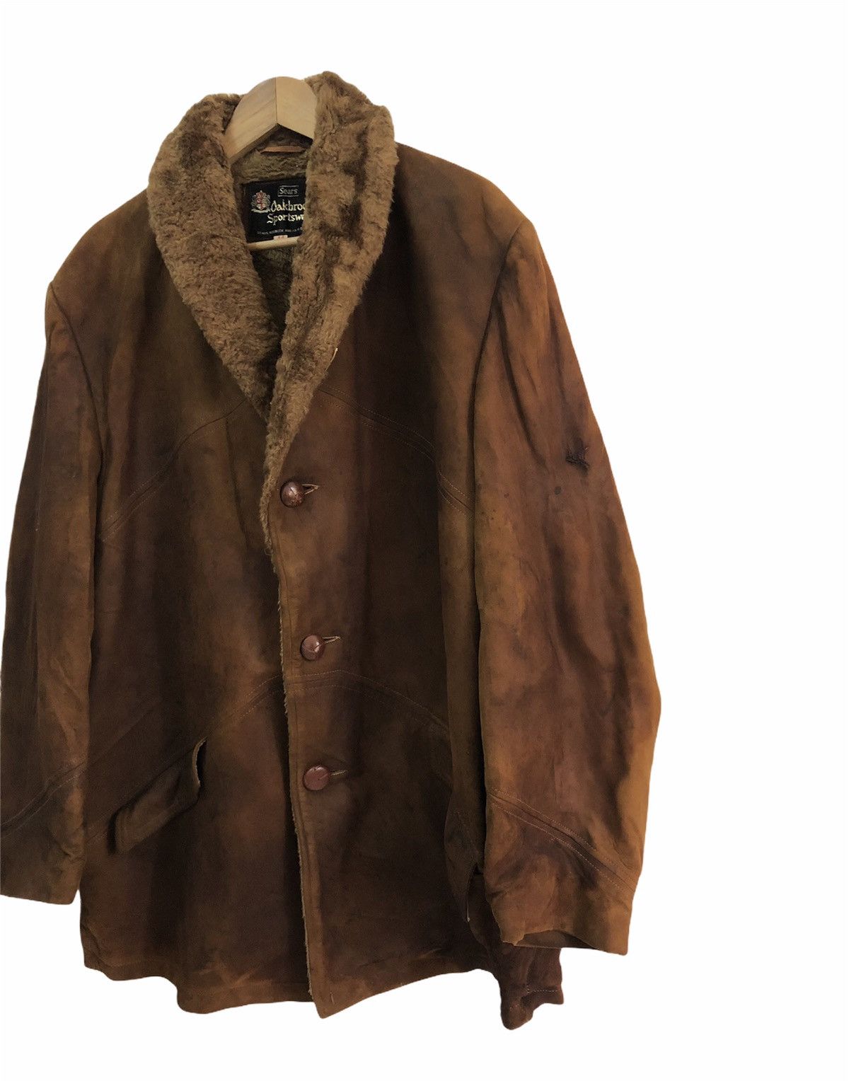 Sears Vintage 70s Sears Shearling Leather Heavy Coat Size US L / EU 52-54 / 3 - 5 Thumbnail