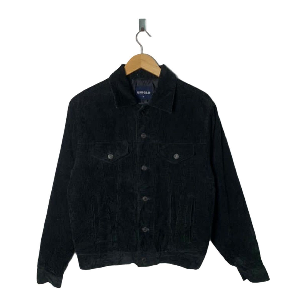 Uniqlo Uniglo Black Corduroy Trucker Denim Jacket | Grailed