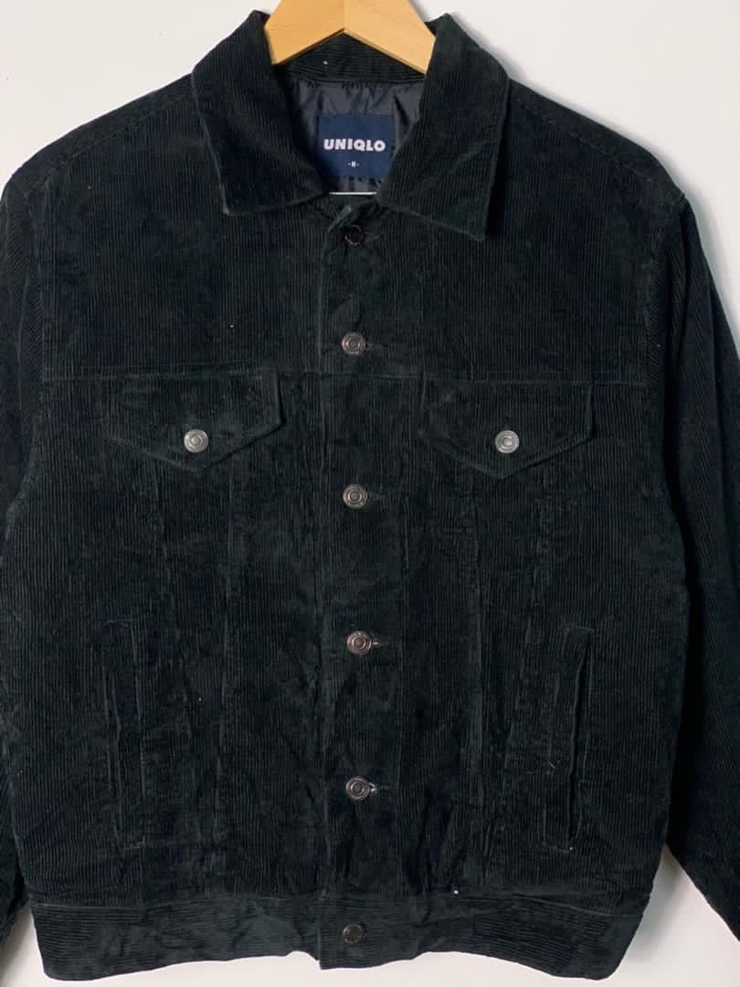 Uniqlo Uniglo Black Corduroy Trucker Denim Jacket Size US M / EU 48-50 / 2 - 2 Thumbnail