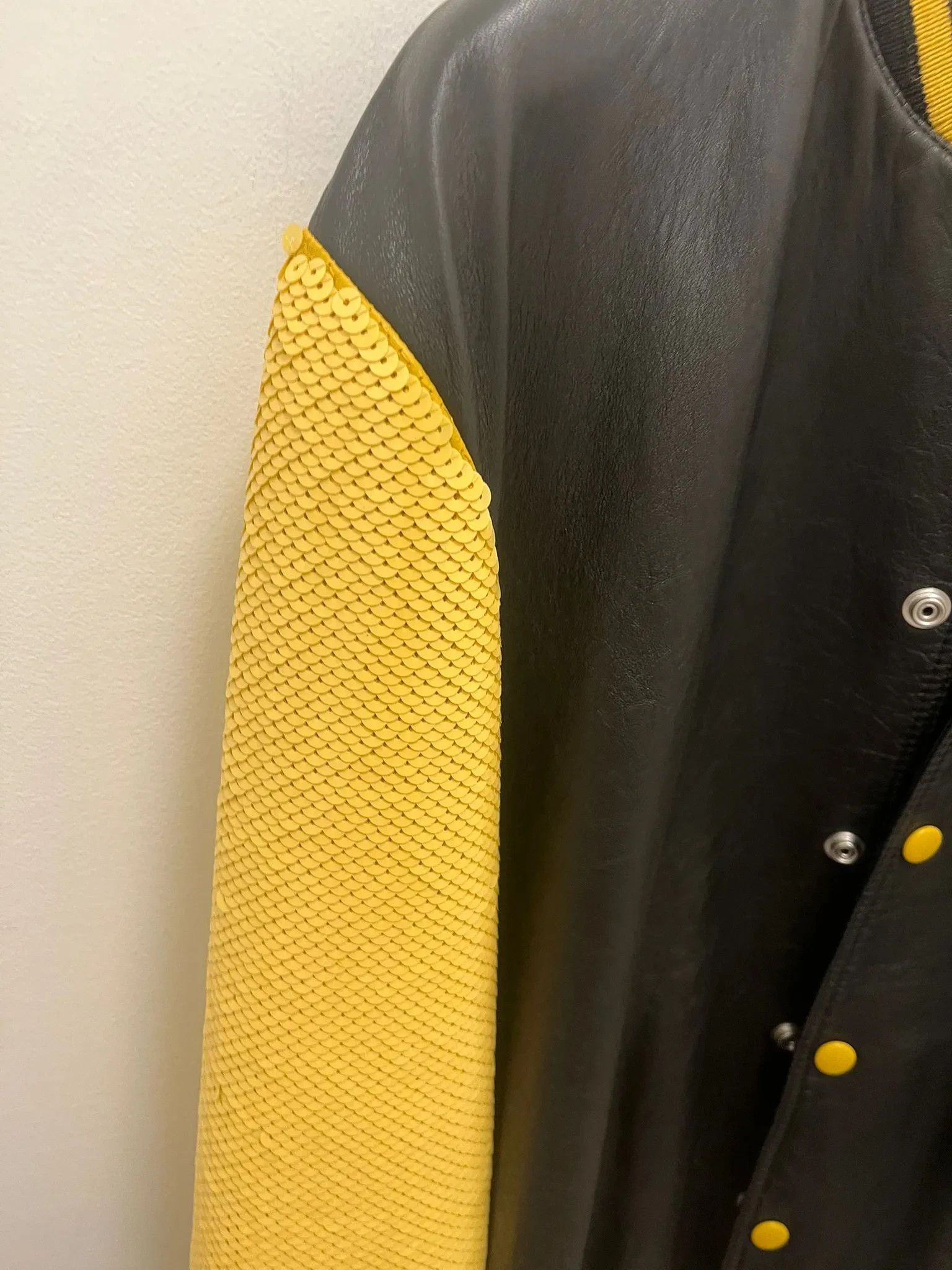 Celine Lambskin body + Hand sequined sleeves Leather Sequin Teddy Size US M / EU 48-50 / 2 - 8 Thumbnail