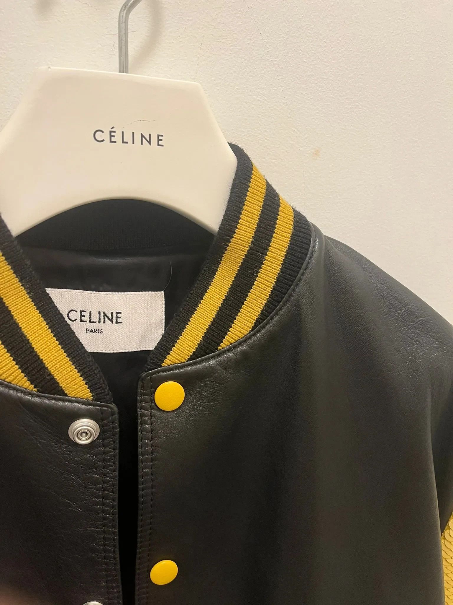 Celine Lambskin body + Hand sequined sleeves Leather Sequin Teddy Size US M / EU 48-50 / 2 - 3 Thumbnail