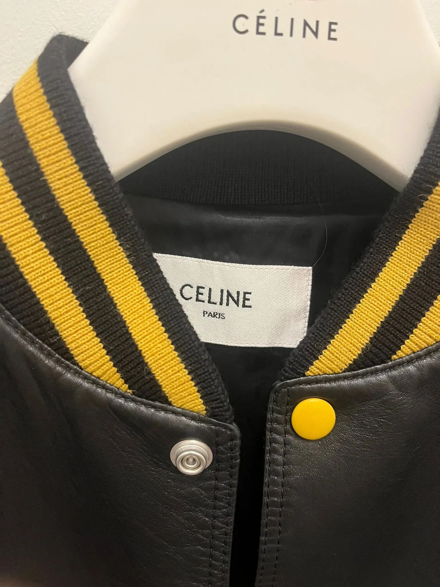 Celine Lambskin body + Hand sequined sleeves Leather Sequin Teddy Size US M / EU 48-50 / 2 - 6 Thumbnail