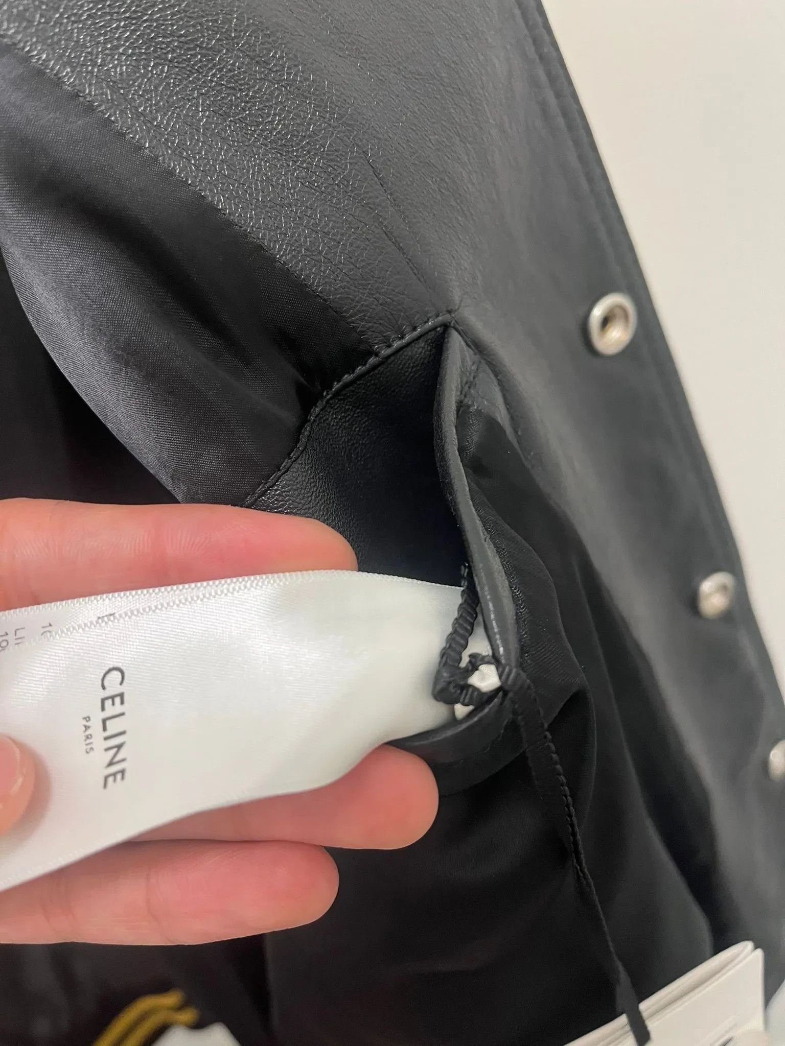 Celine Lambskin body + Hand sequined sleeves Leather Sequin Teddy Size US M / EU 48-50 / 2 - 5 Thumbnail