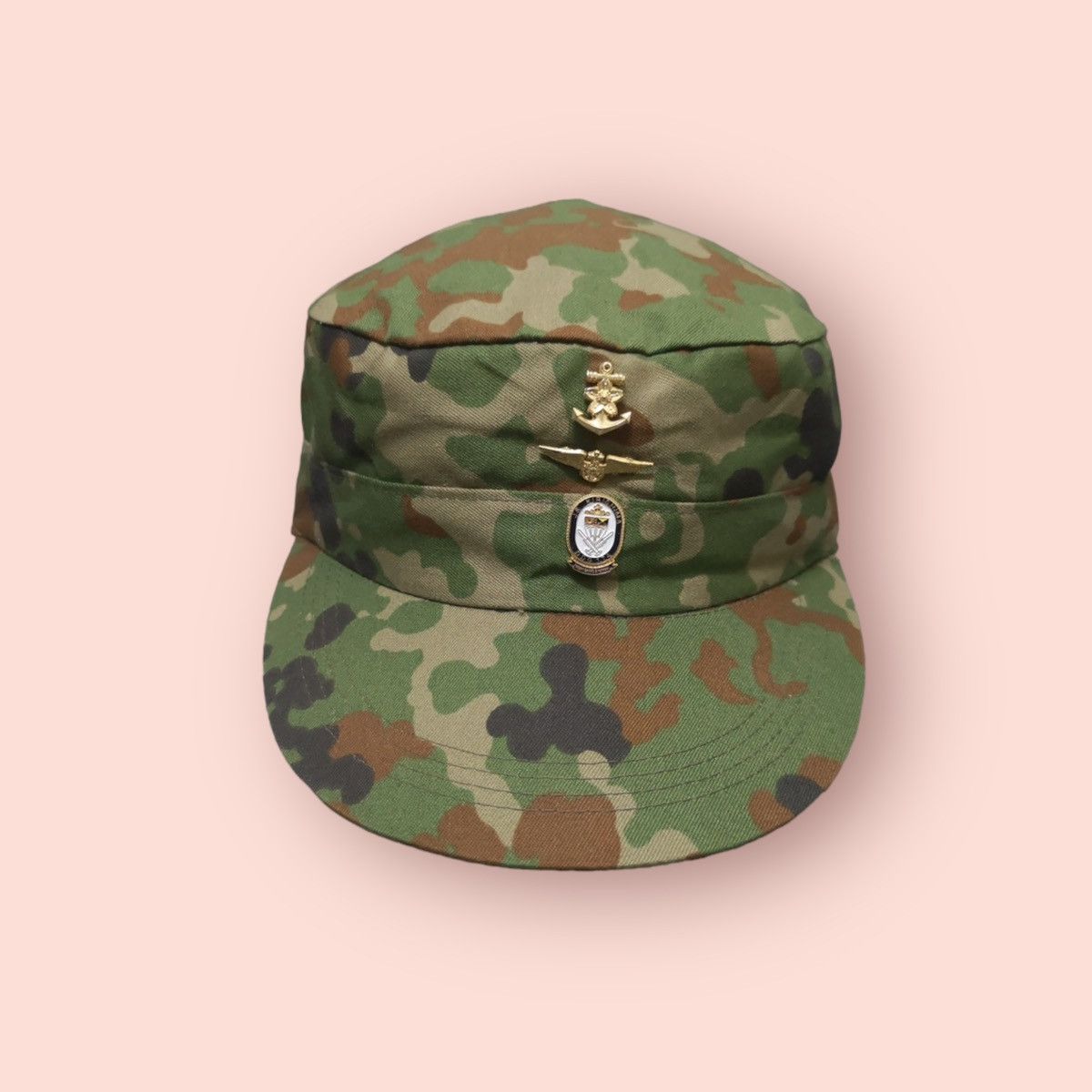 Japanese Brand JAPAN PACIFIC KIRISHIMA CAMOUFLAGE HAT WITH BADGES Size ONE SIZE - 3 Thumbnail