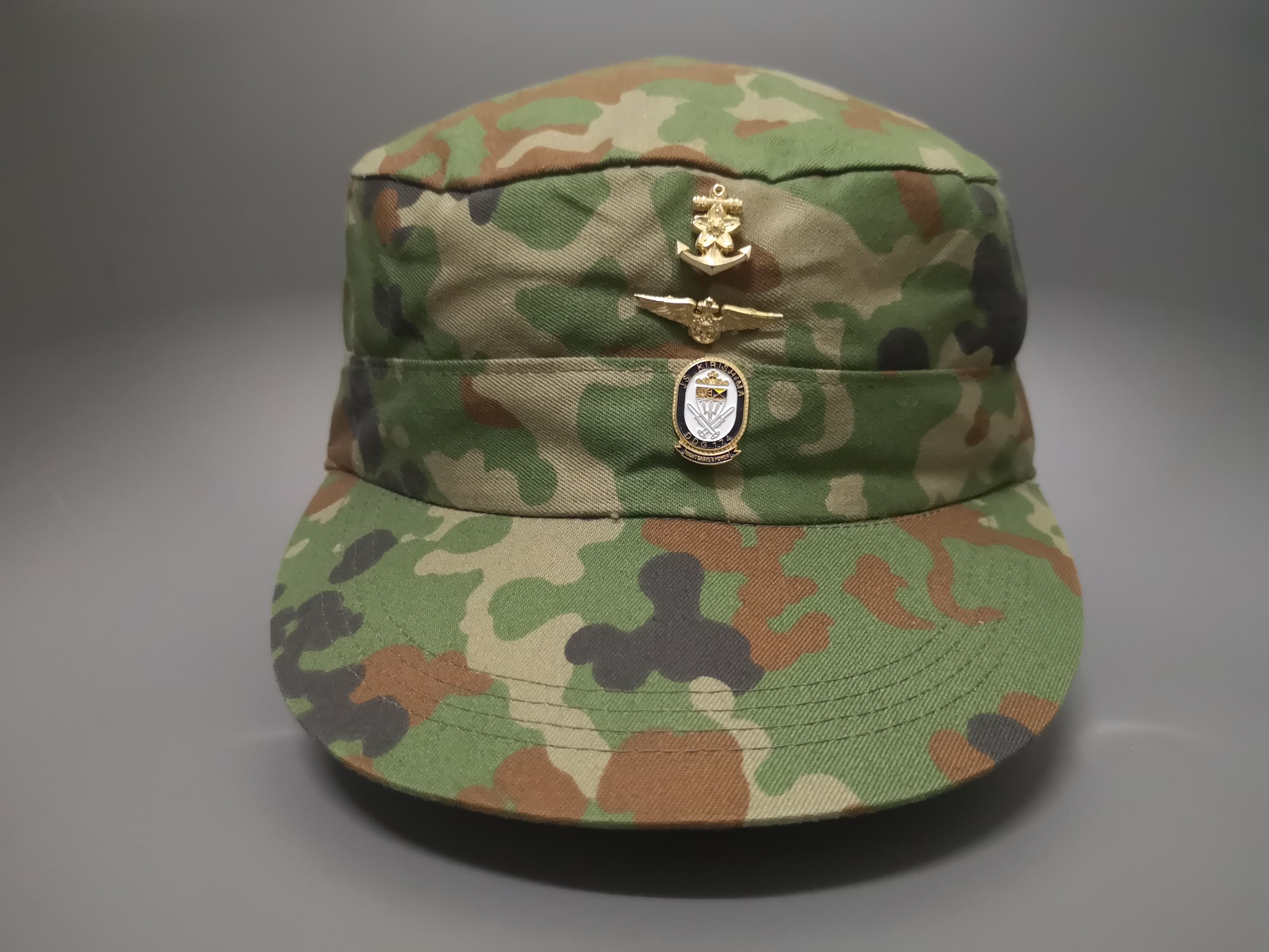 Japanese Brand JAPAN PACIFIC KIRISHIMA CAMOUFLAGE HAT WITH BADGES Size ONE SIZE - 19 Thumbnail