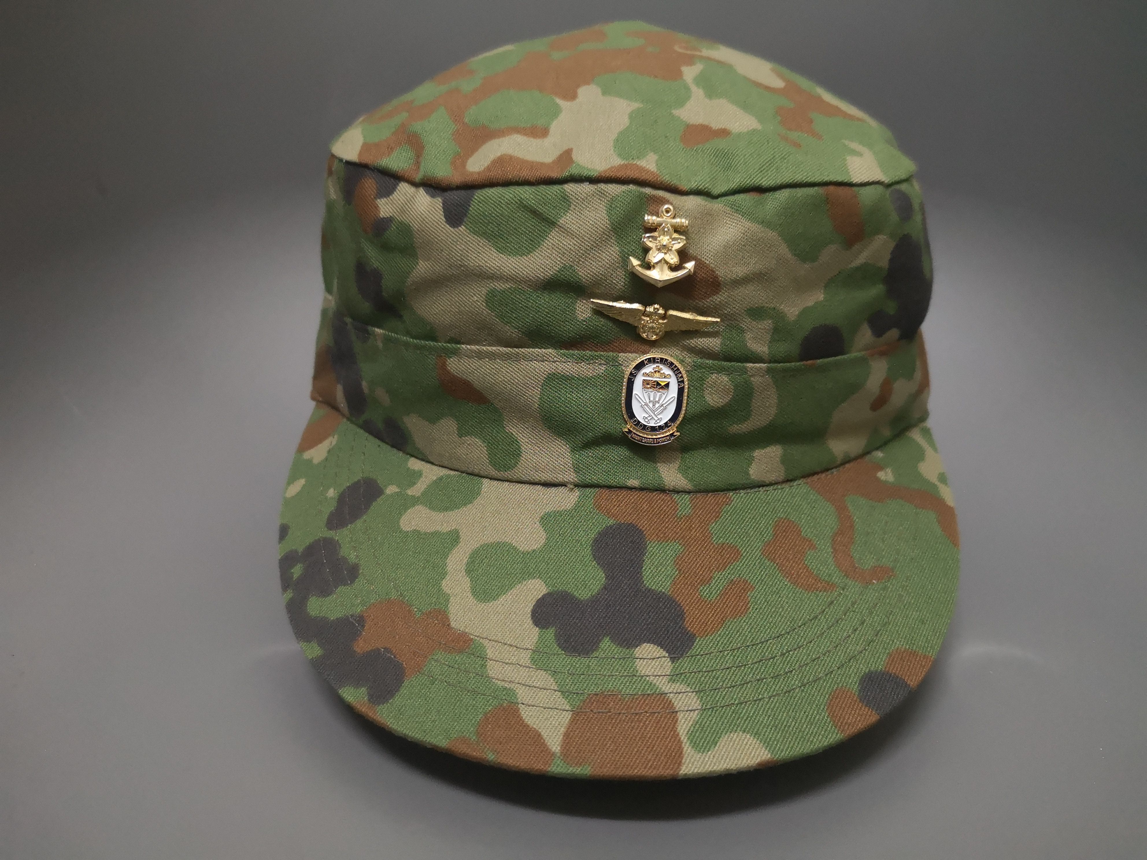 Japanese Brand JAPAN PACIFIC KIRISHIMA CAMOUFLAGE HAT WITH BADGES Size ONE SIZE - 18 Thumbnail