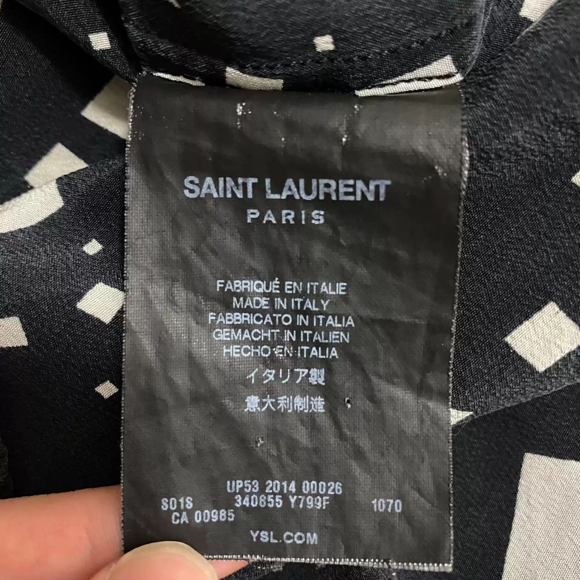 Yves Saint Laurent Saint Laurent 14Ss Silk Square Shirt Size 37 Black Size US M / EU 48-50 / 2 - 4 Thumbnail