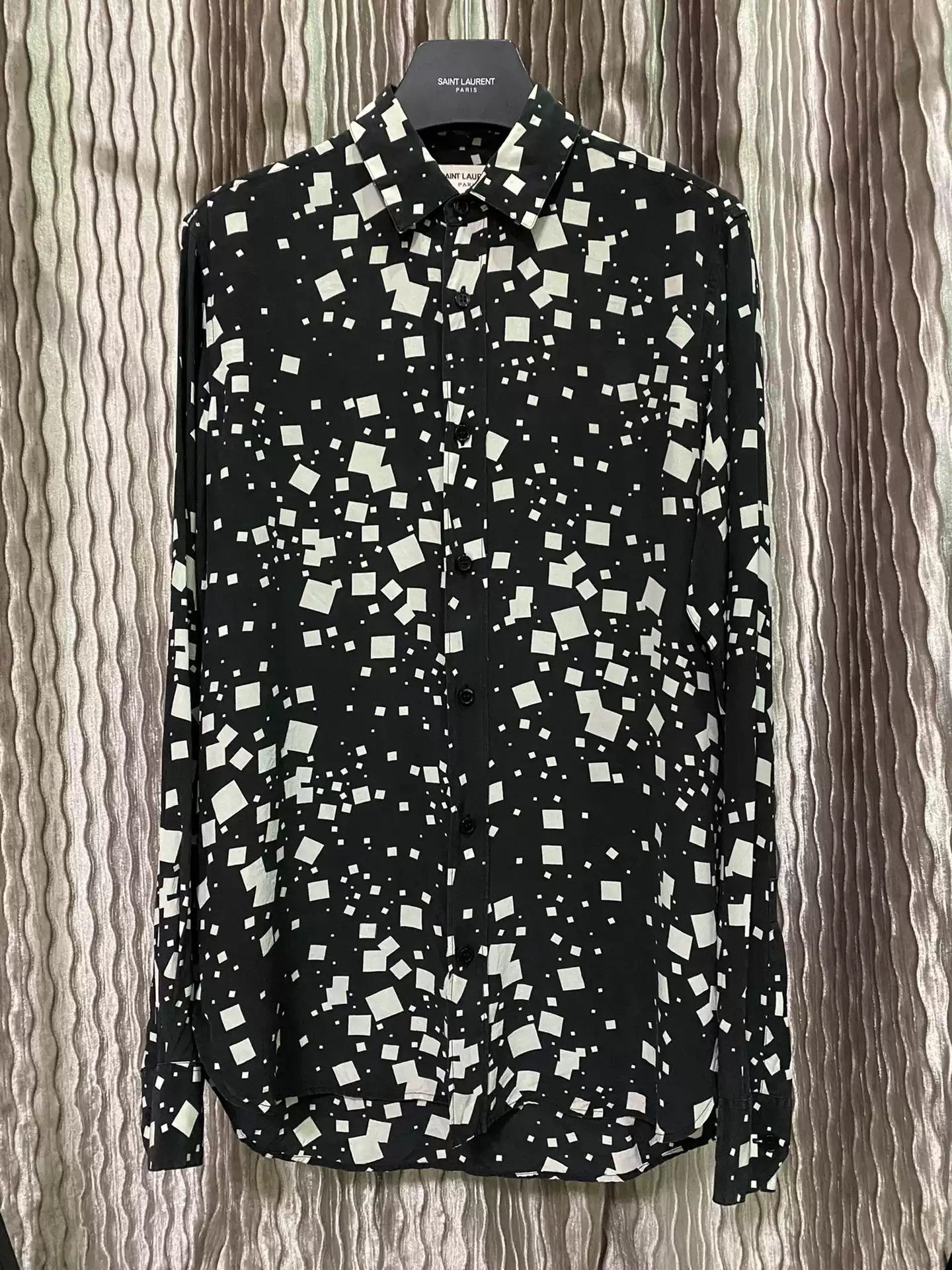 Yves Saint Laurent Saint Laurent 14Ss Silk Square Shirt Size 37 Black Size US M / EU 48-50 / 2 - 1 Thumbnail