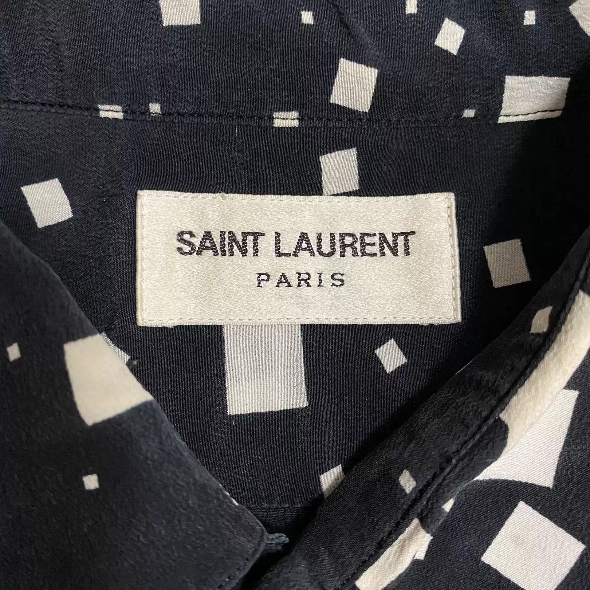 Yves Saint Laurent Saint Laurent 14Ss Silk Square Shirt Size 37 Black Size US M / EU 48-50 / 2 - 3 Thumbnail