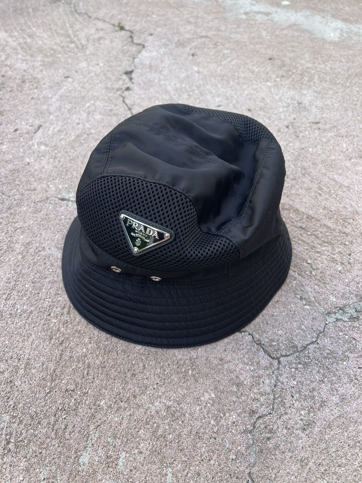 Prada Prada Hat Cap Panama Black Nylon M Sise Size ONE SIZE - 7 Thumbnail