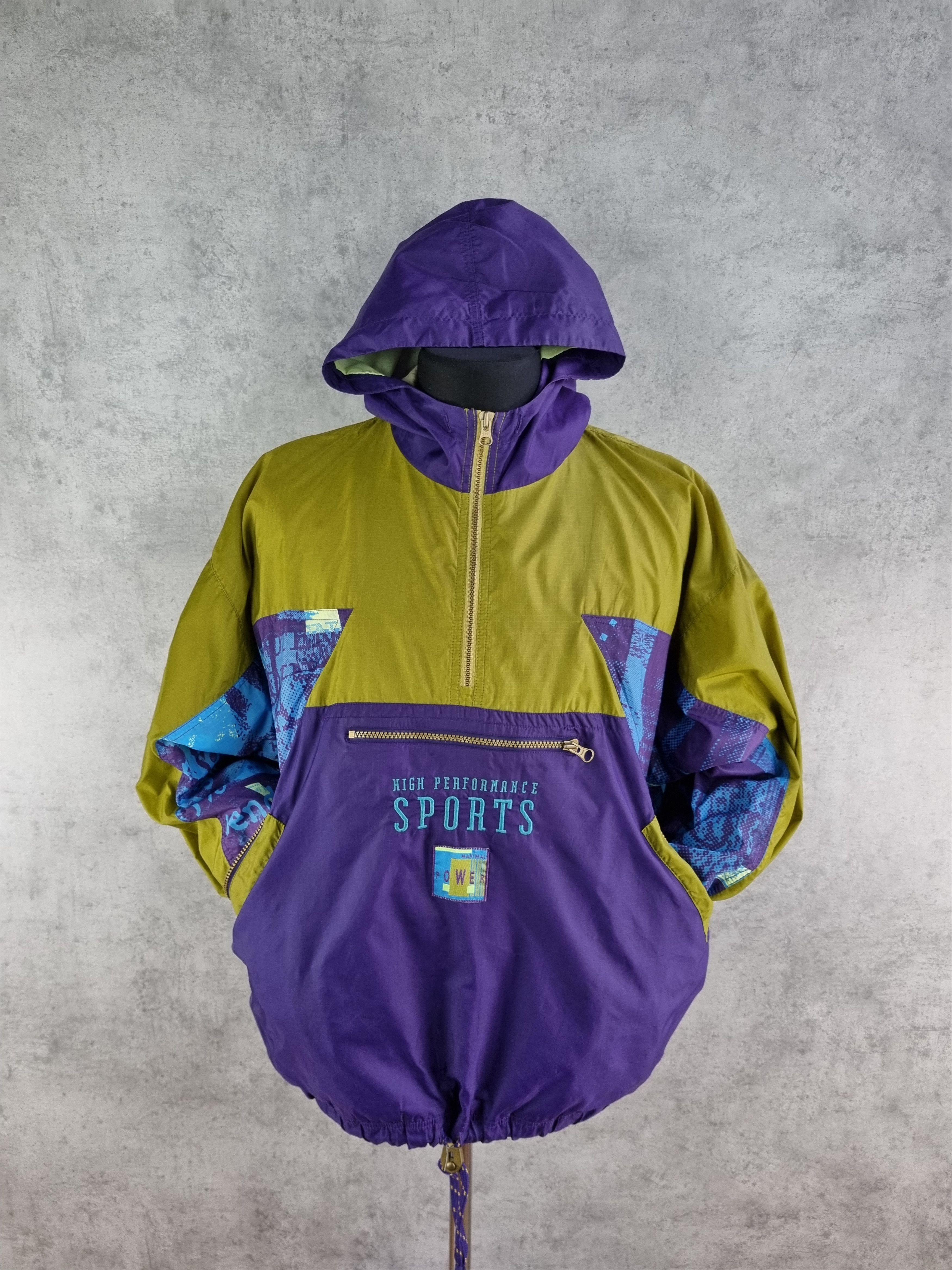 80s Rare Abstract Nike Hooded Anorak Jacket