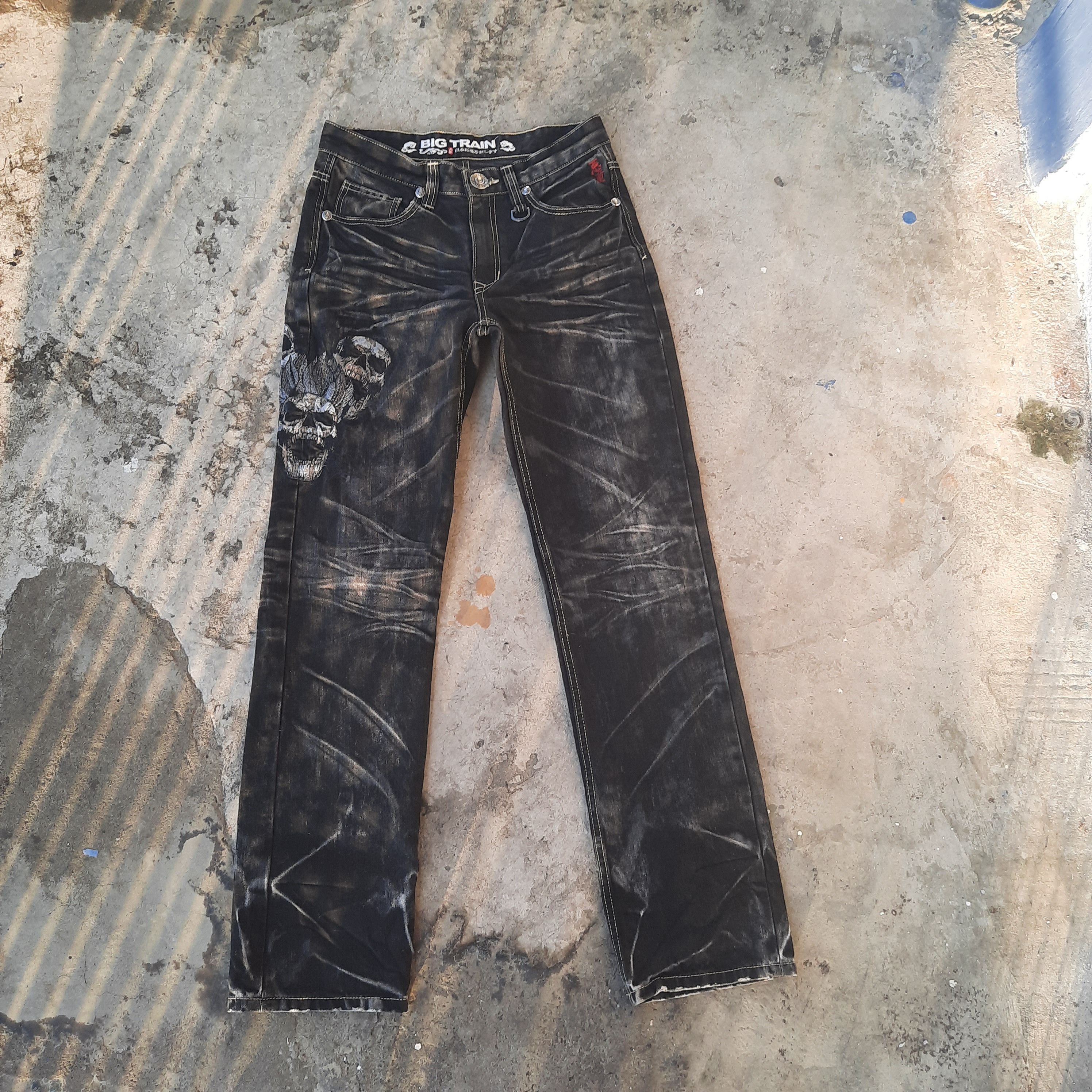 Japanese Brand Japanese Brand Osaka Big Train With Skull Embroidery... Size US 31 - 1 Thumbnail