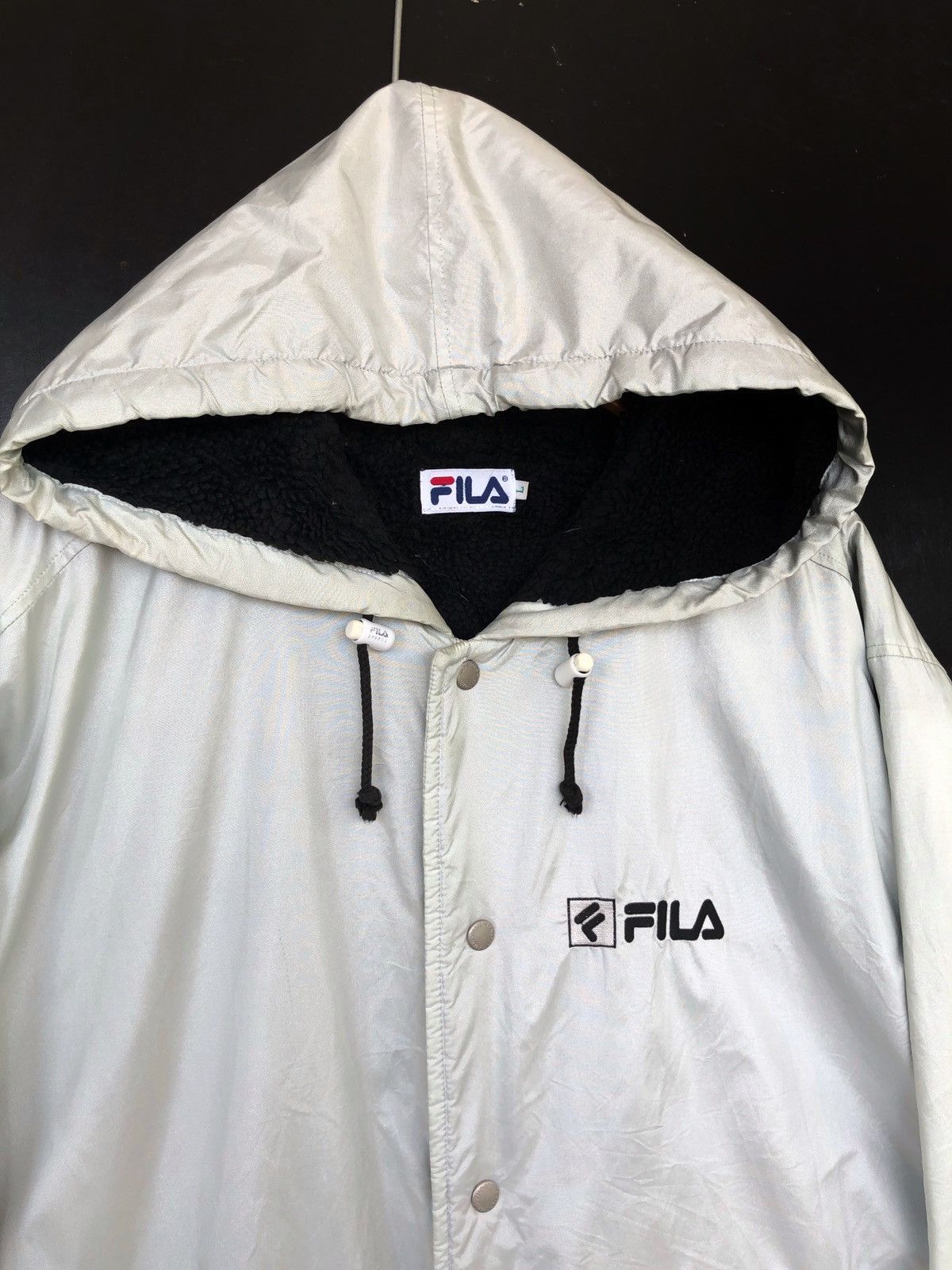 Fila 90s Fila 🇮🇹 Embroidered Logo Oversized Hoodie Coat Size US L / EU 52-54 / 3 - 5 Thumbnail