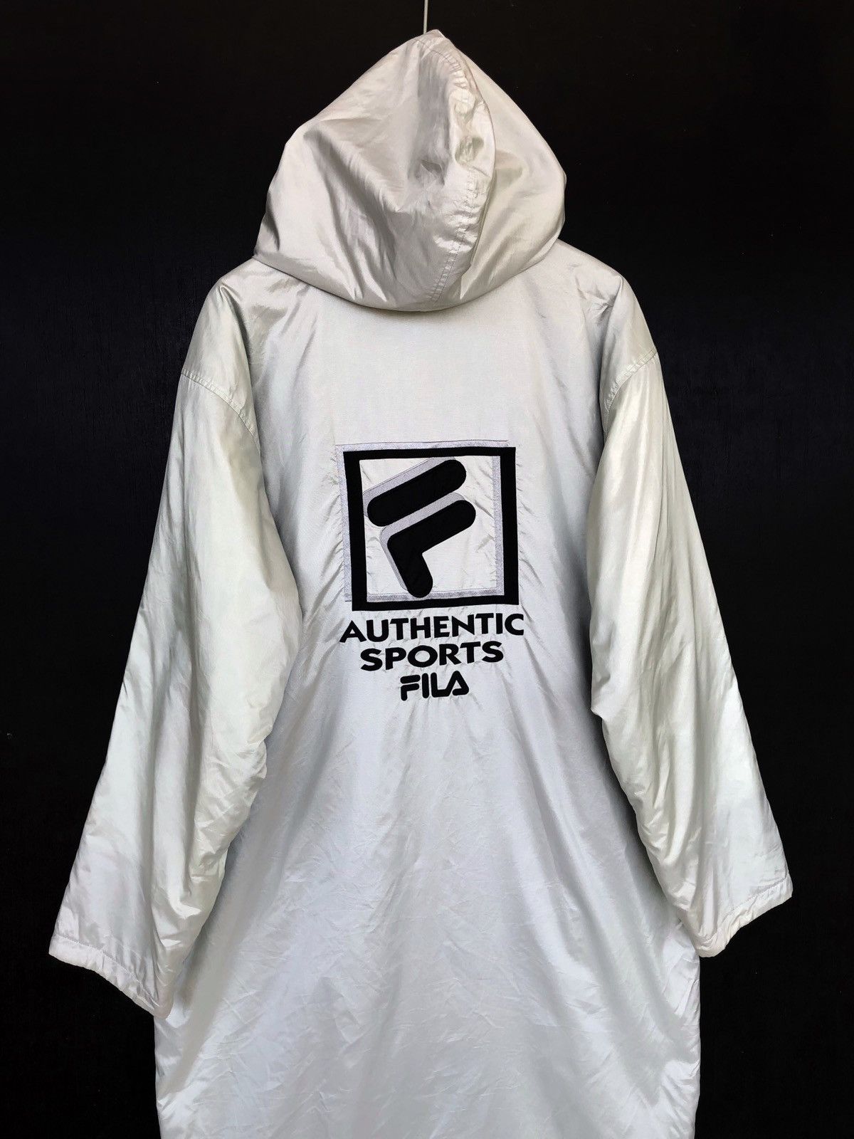90s Fila 🇮🇹 Embroidered Logo Oversized Hoodie Coat