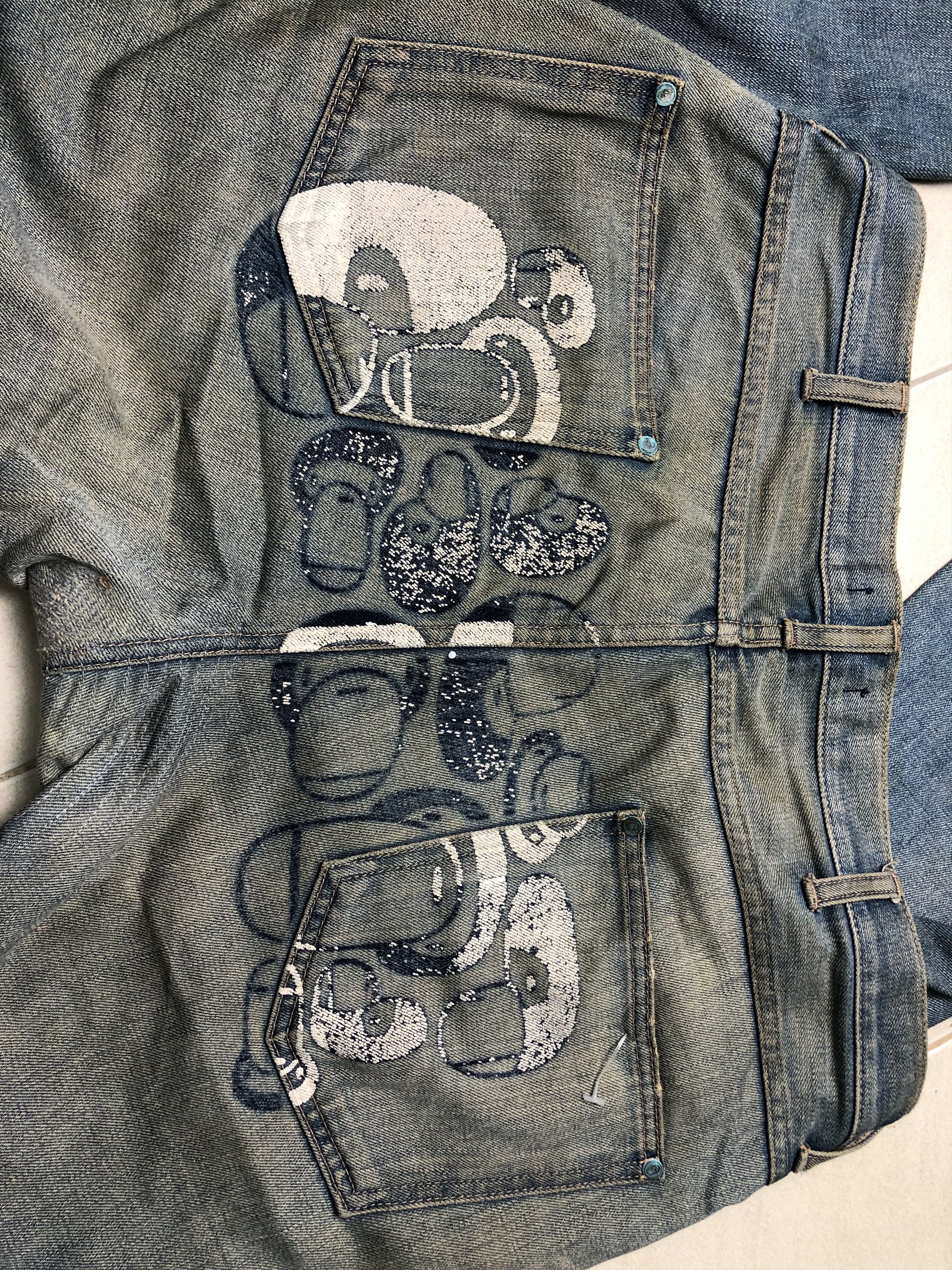 Bape Baby Milo Multi Face Denim Size US 37 - 3 Thumbnail