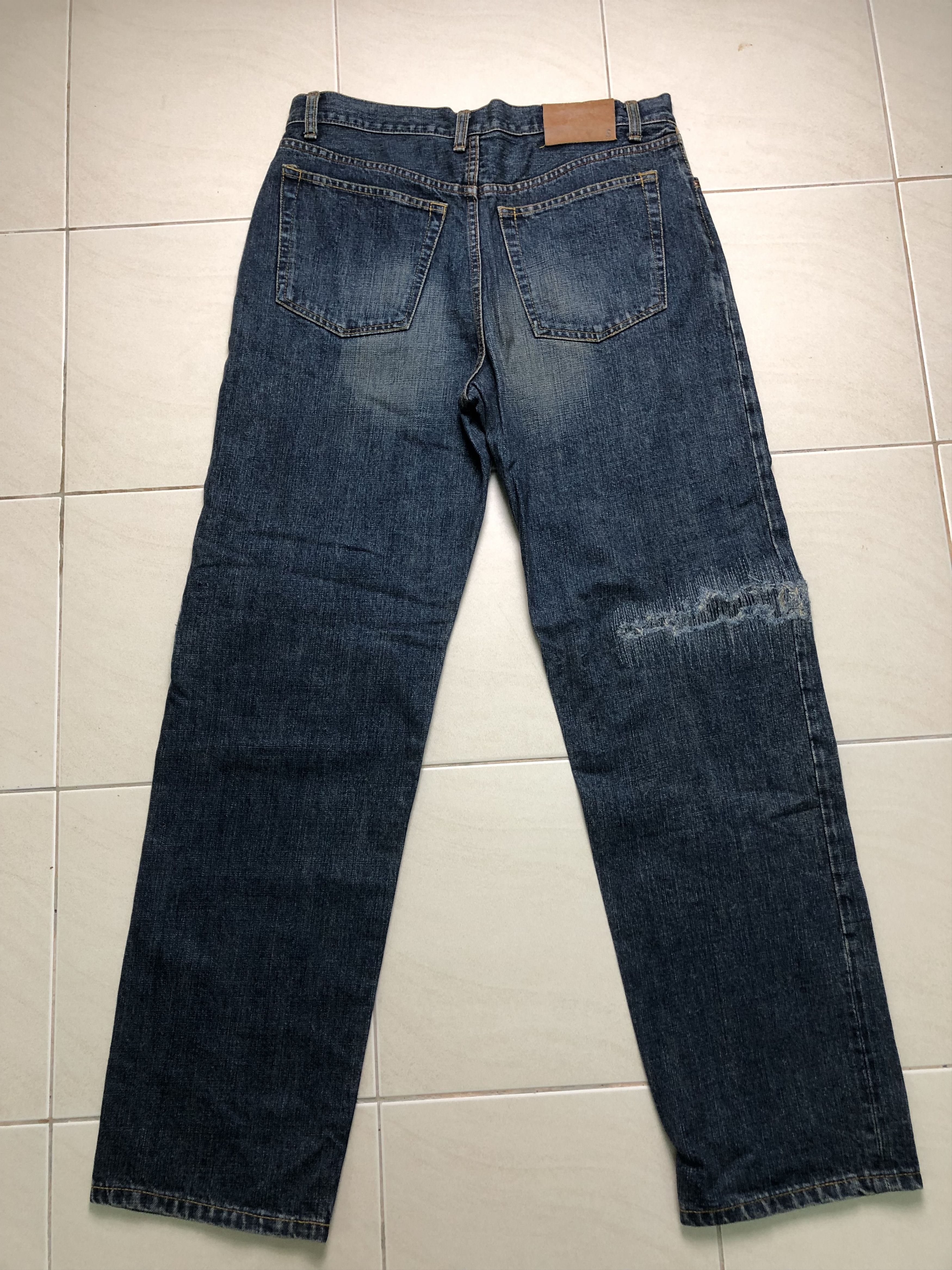 Japanese Brand Ships Japan Selvedges Distressed denim 33x32.5 Size US 33 - 10 Thumbnail