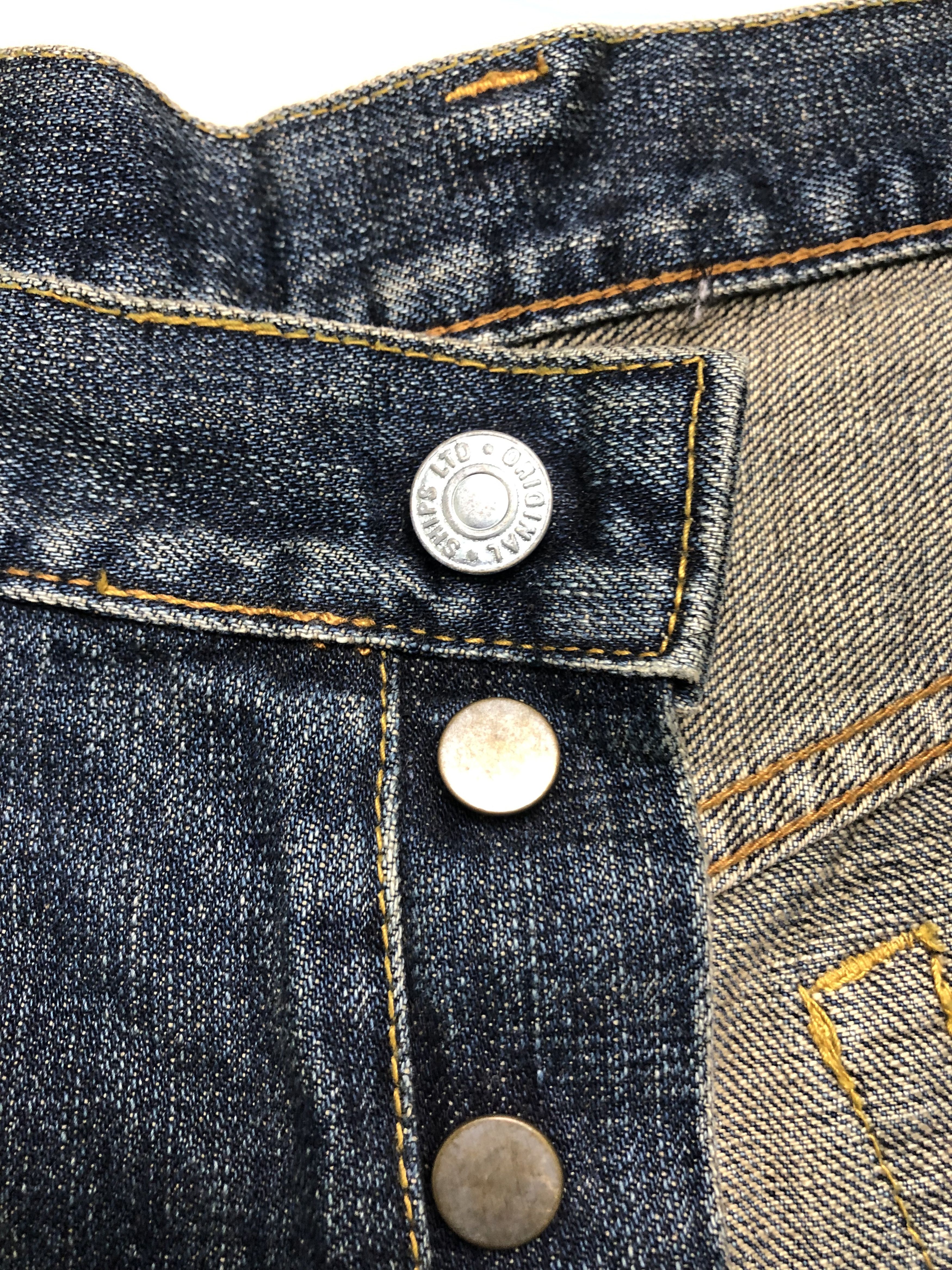 Japanese Brand Ships Japan Selvedges Distressed denim 33x32.5 Size US 33 - 2 Thumbnail