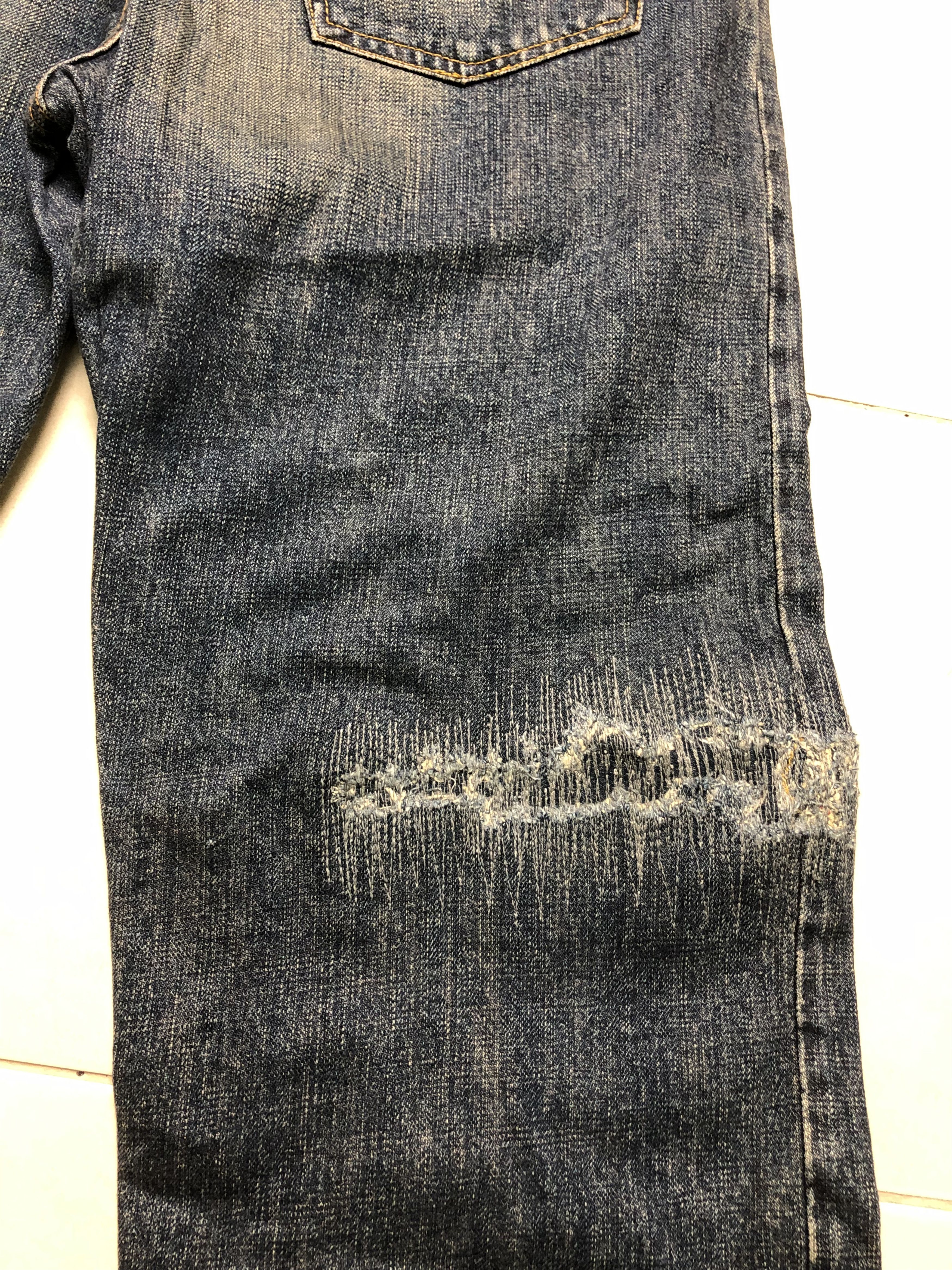 Japanese Brand Ships Japan Selvedges Distressed denim 33x32.5 Size US 33 - 7 Thumbnail