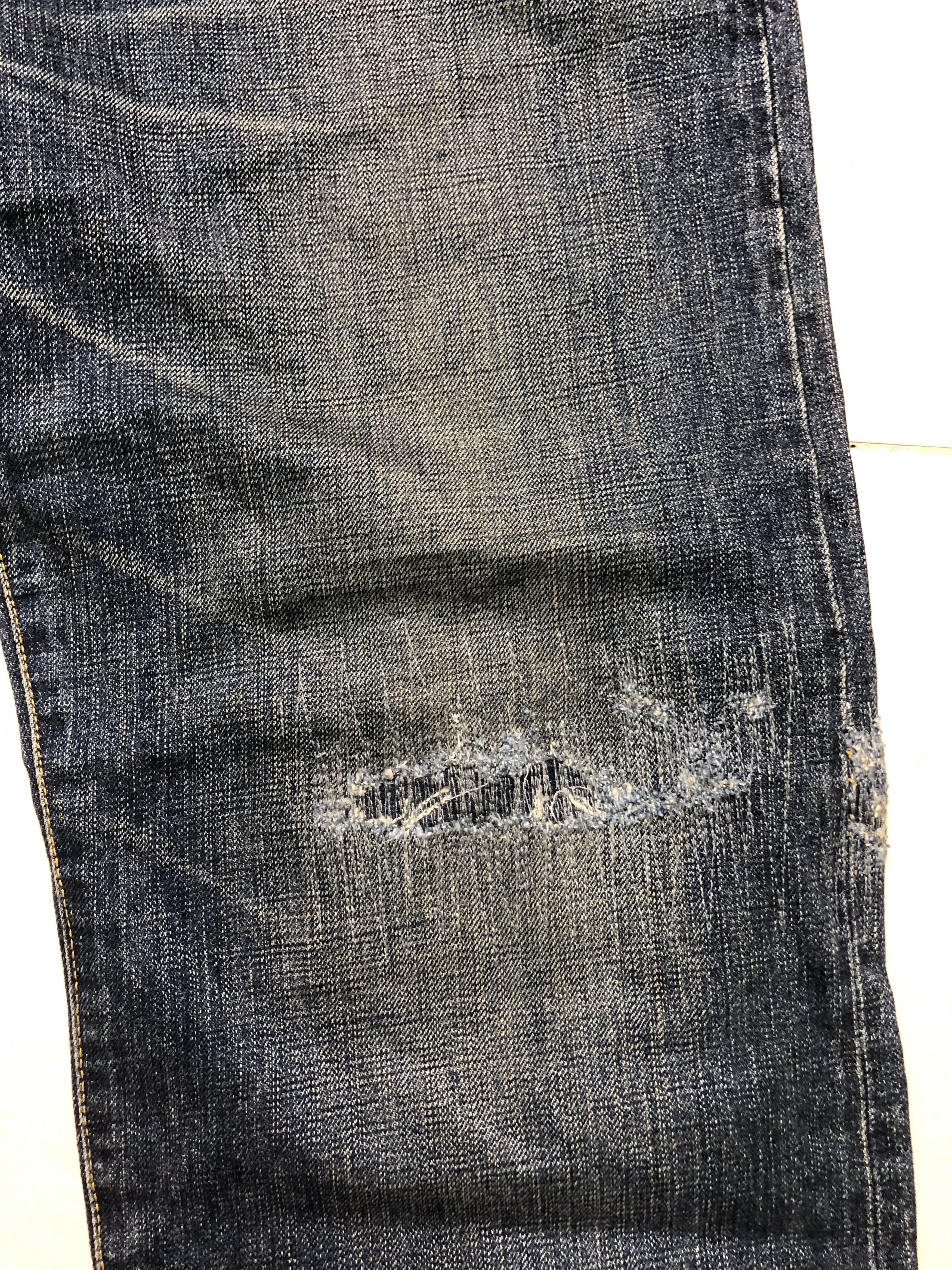 Japanese Brand Ships Japan Selvedges Distressed denim 33x32.5 Size US 33 - 4 Thumbnail
