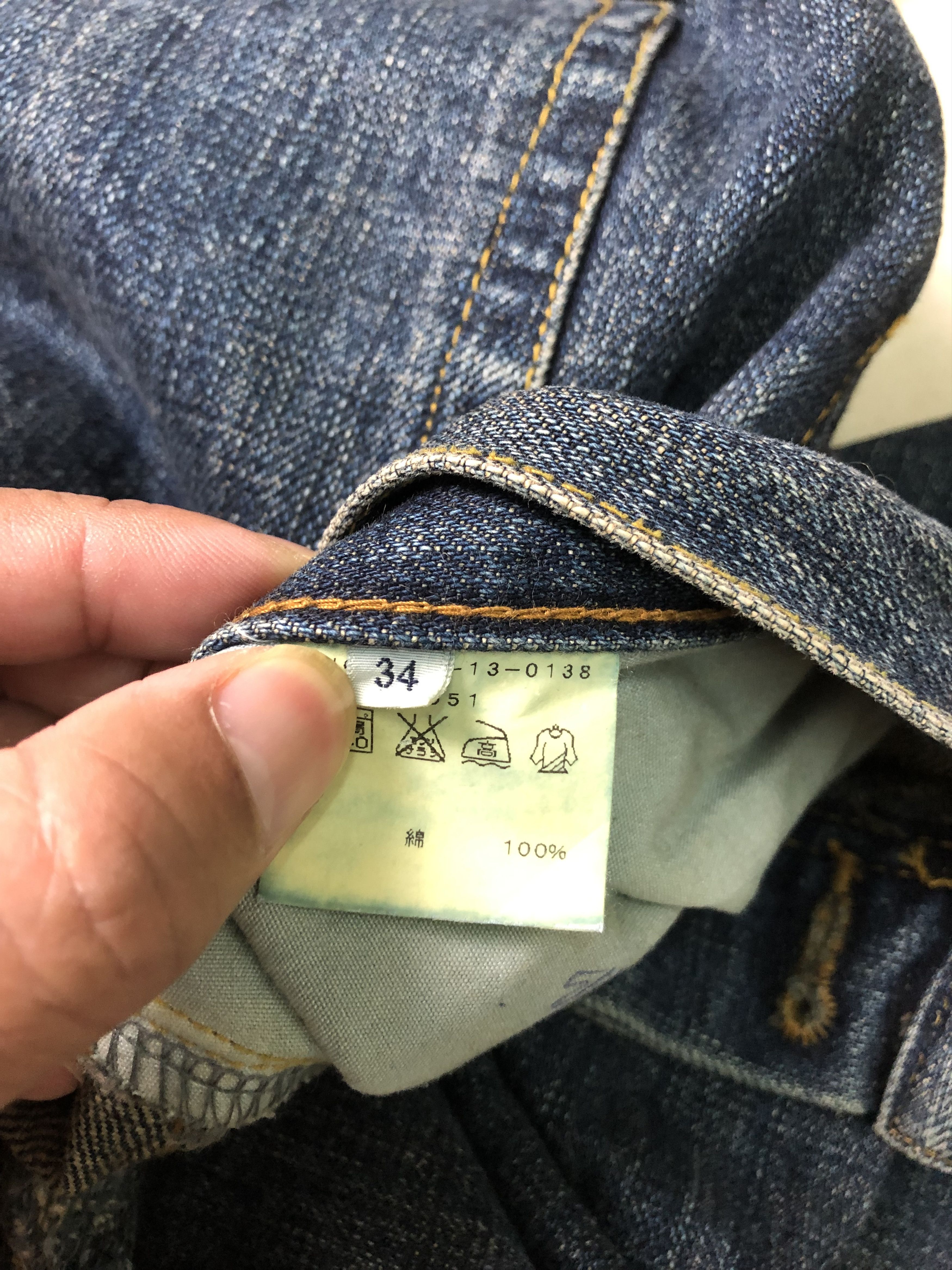 Japanese Brand Ships Japan Selvedges Distressed denim 33x32.5 Size US 33 - 5 Thumbnail