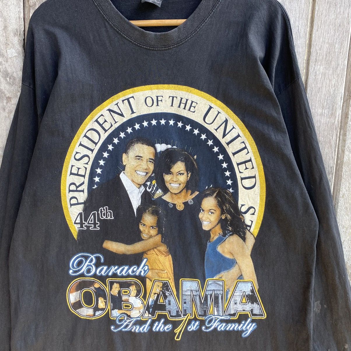 President's Thrashed Faded Vintage Y2K Barack Obama ERD GRUNGE TSHIRT Size US XL / EU 56 / 4 - 2 Thumbnail