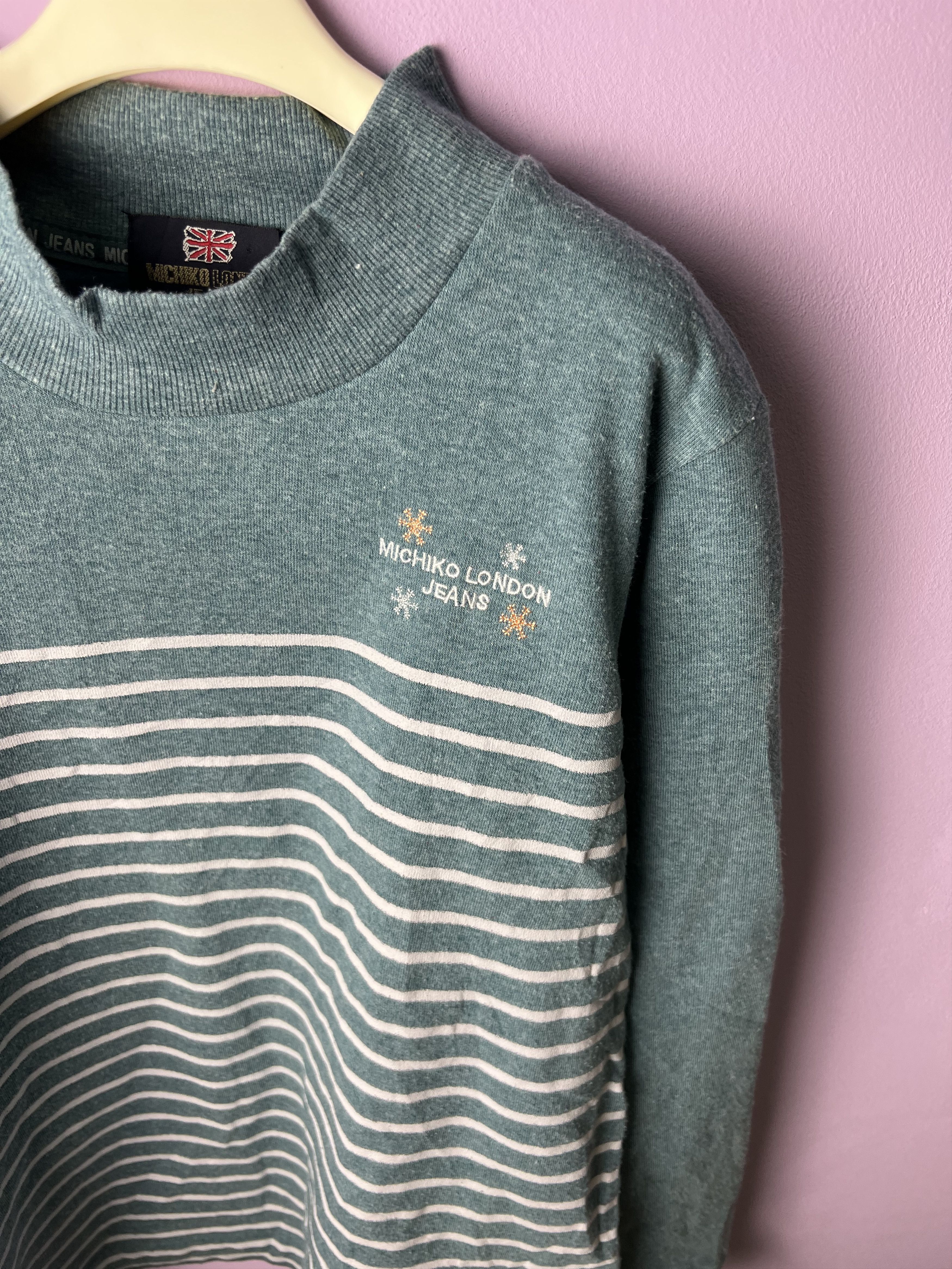Michiko Koshino London 🔥Michiko London Jeans Stripe Crewneck Sweatshirts Size US S / EU 44-46 / 1 - 6 Thumbnail