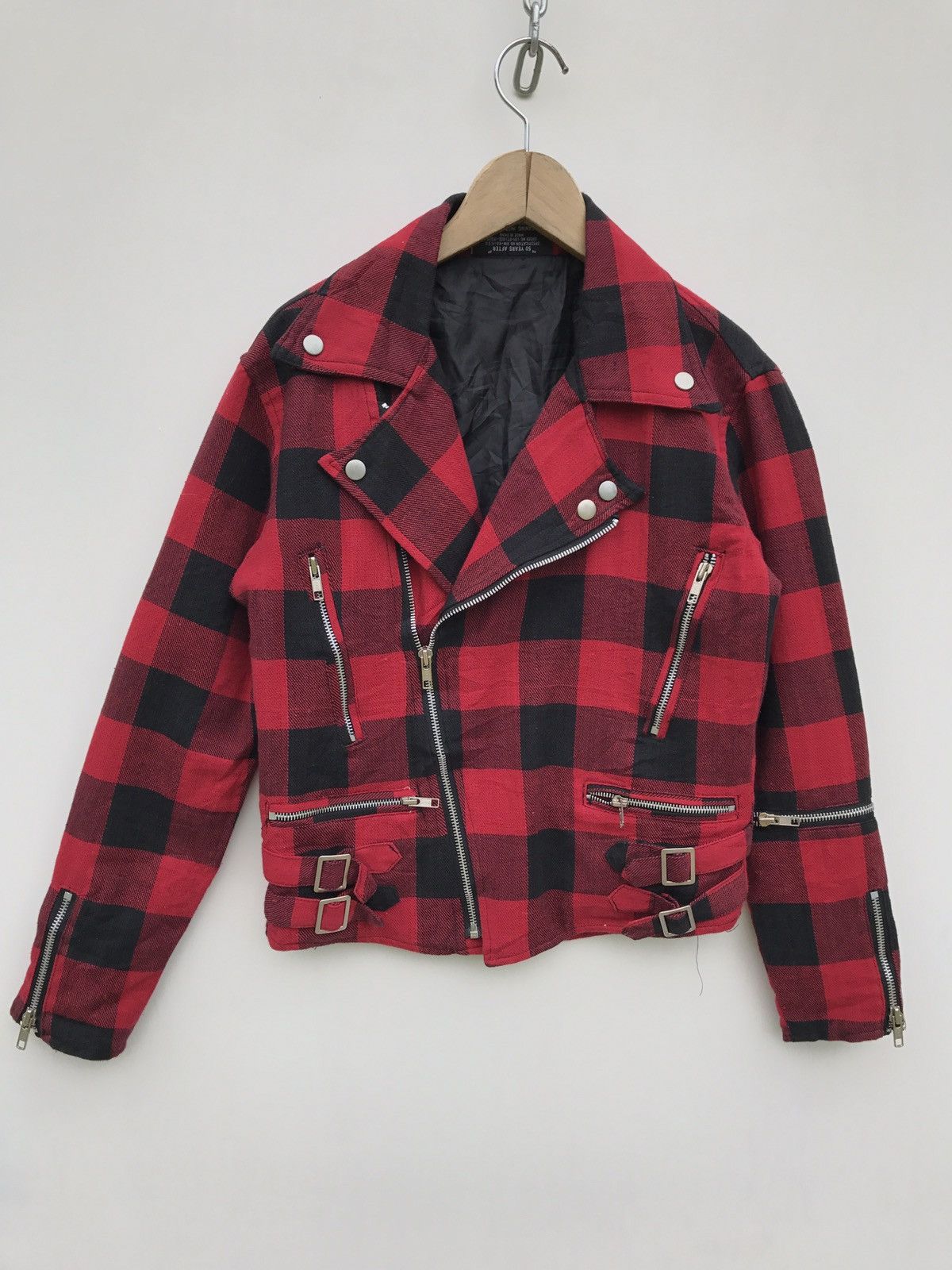 Japanese Brand Plaid Tartan Bondage Punk Zipper Jacket Size US S / EU 44-46 / 1 - 1 Thumbnail