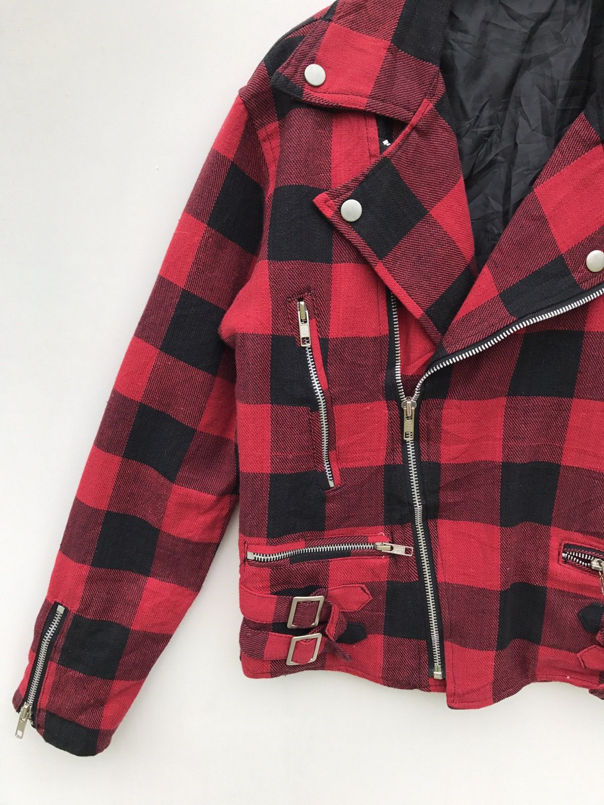 Japanese Brand Plaid Tartan Bondage Punk Zipper Jacket Size US S / EU 44-46 / 1 - 3 Thumbnail