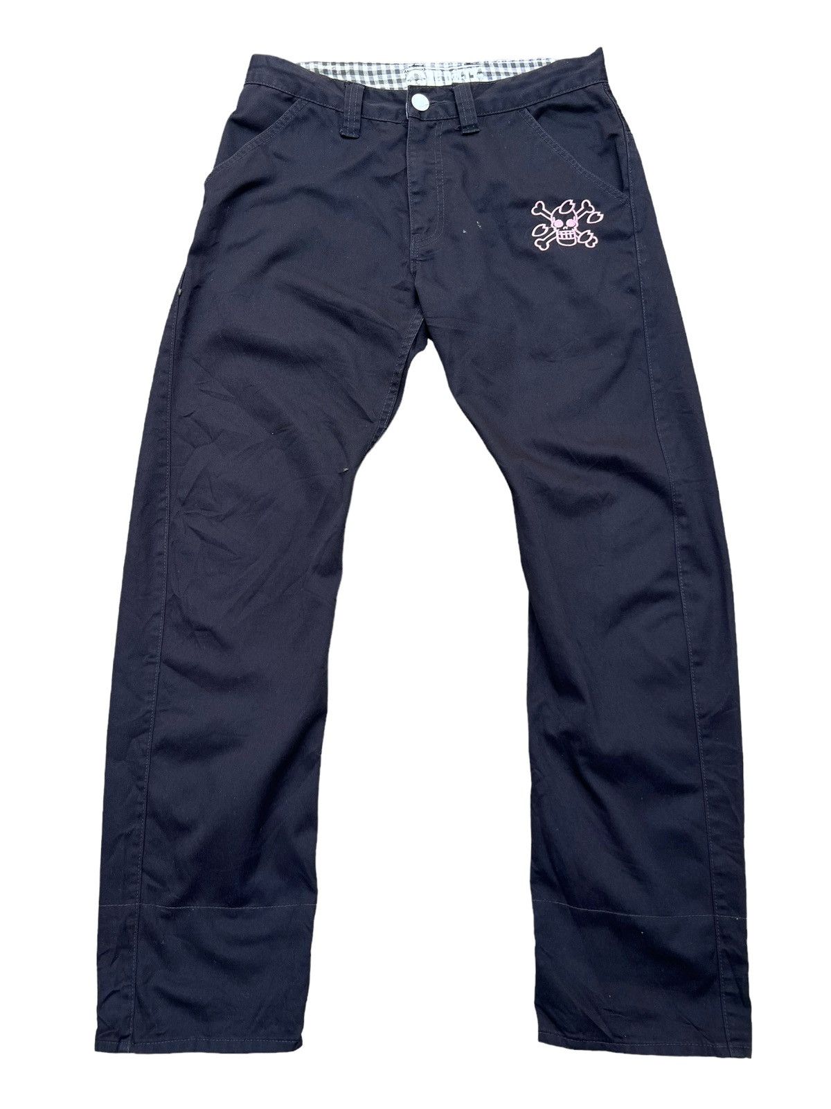 Japanese Brand One piece pants One Piece Embroidered Logo Black Pants Size US 32 / EU 48 - 2 Thumbnail