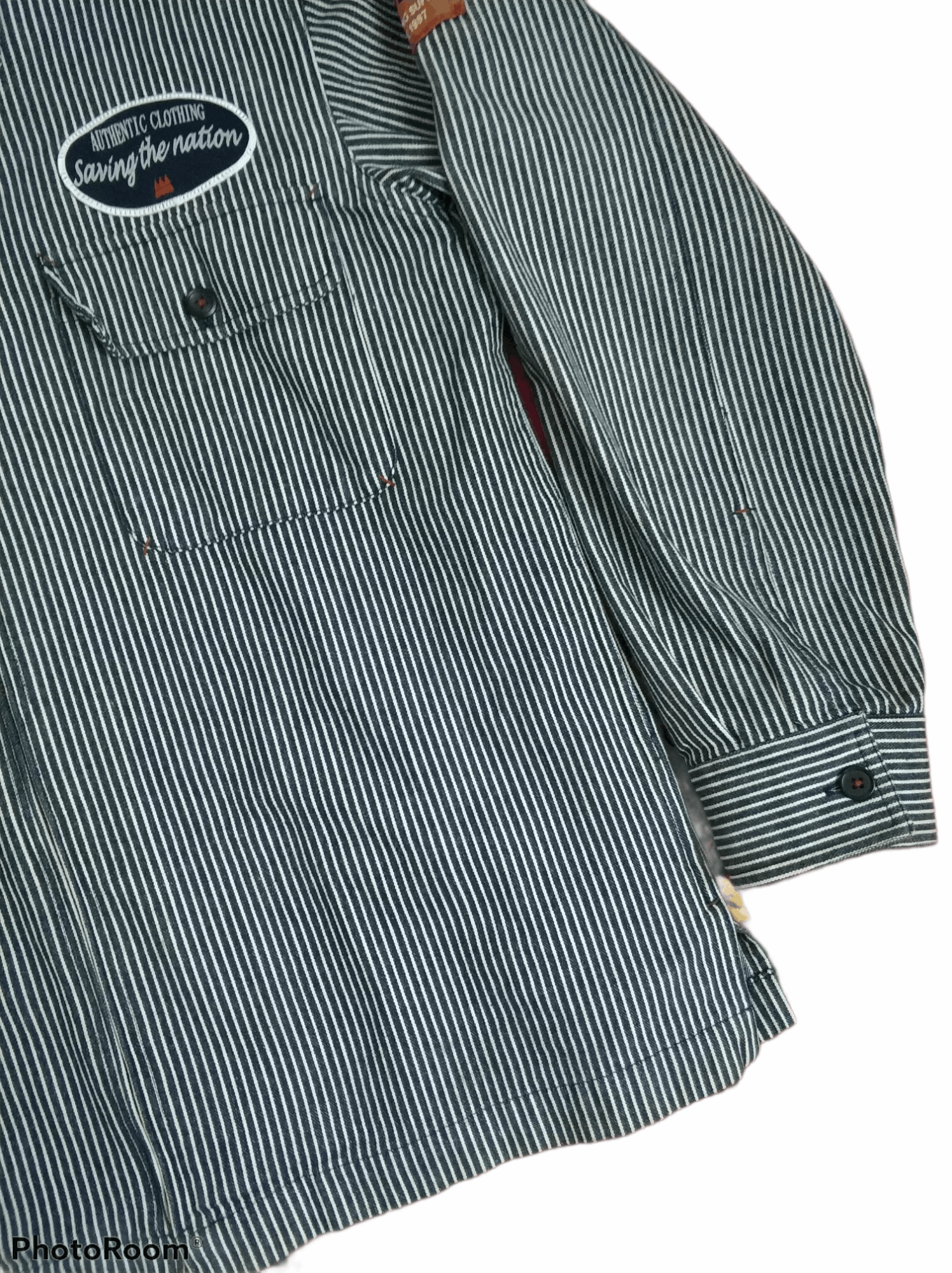 Japanese Brand 🔥Hickory Stripe Patches Zipper Work Jacket Size US M / EU 48-50 / 2 - 9 Thumbnail