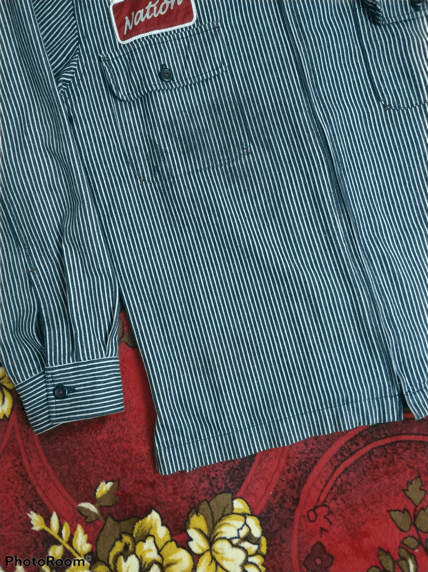 Japanese Brand 🔥Hickory Stripe Patches Zipper Work Jacket Size US M / EU 48-50 / 2 - 8 Thumbnail
