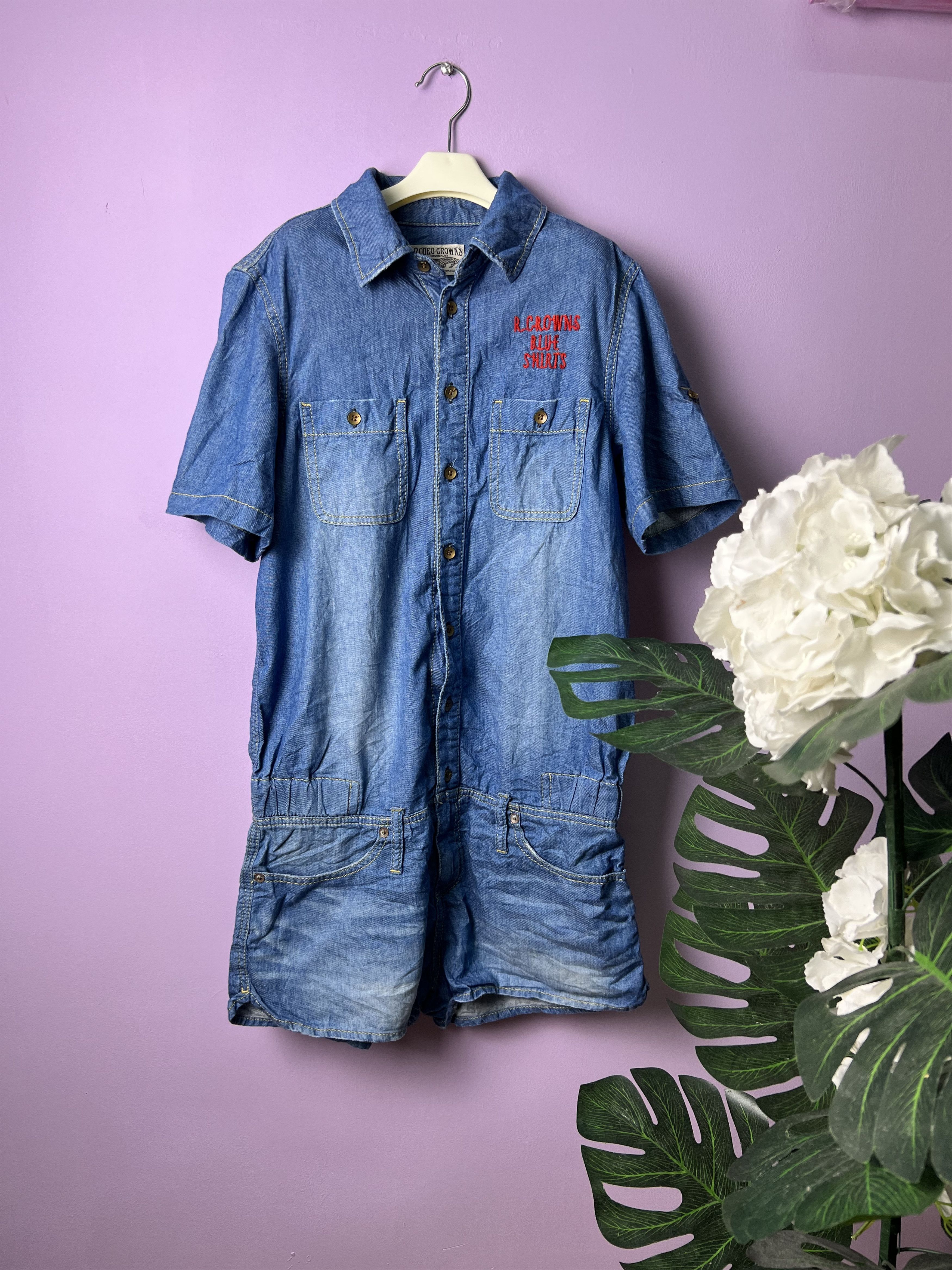 Japanese Brand 🔥Vintage Rodeo Crown Short Pants Overall Size US 33 - 1 Thumbnail