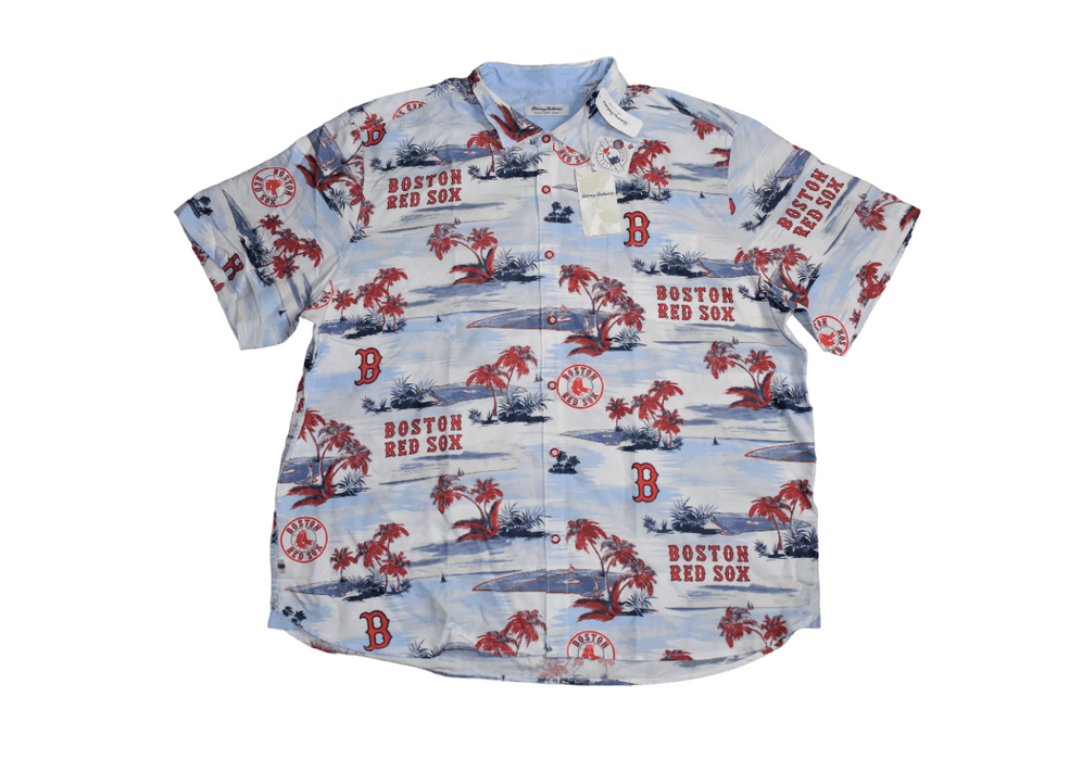 TBLV Tommy Bahama Mens Original Sample Paradise Sliders Camp Shirt Red Sox - FINAL SALE main image 1