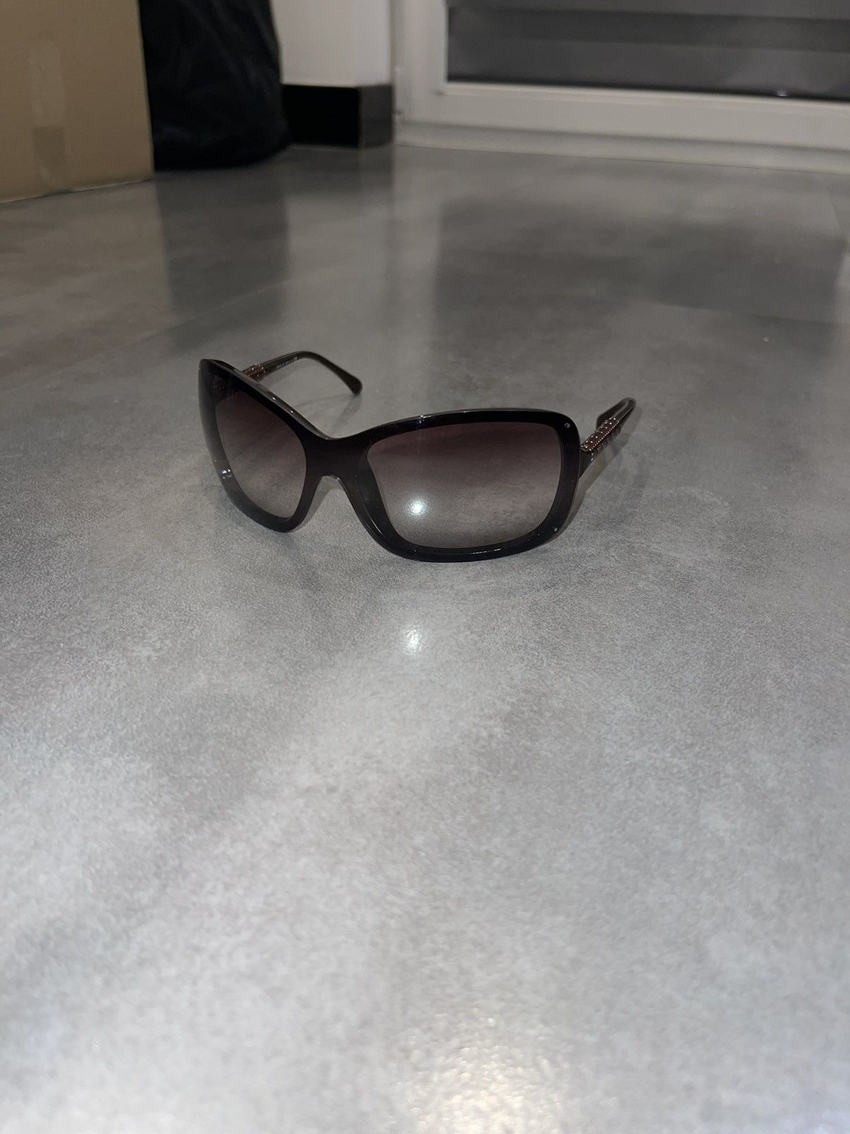 image of Chanel 6036 C.638/43 Brown Shield Sunglasses, Men's