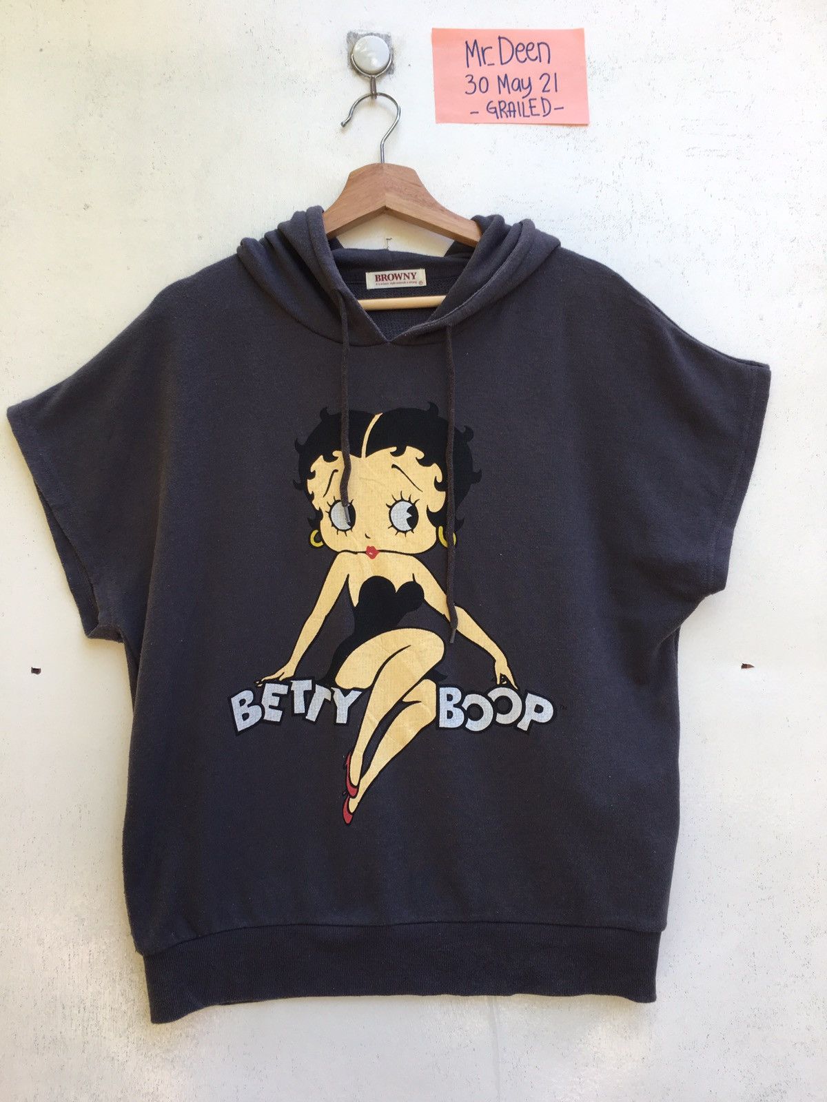 image of Cartoon Network Vintage Betty Boop Cartoon Hoodie in Black, Men's (Size Medium)