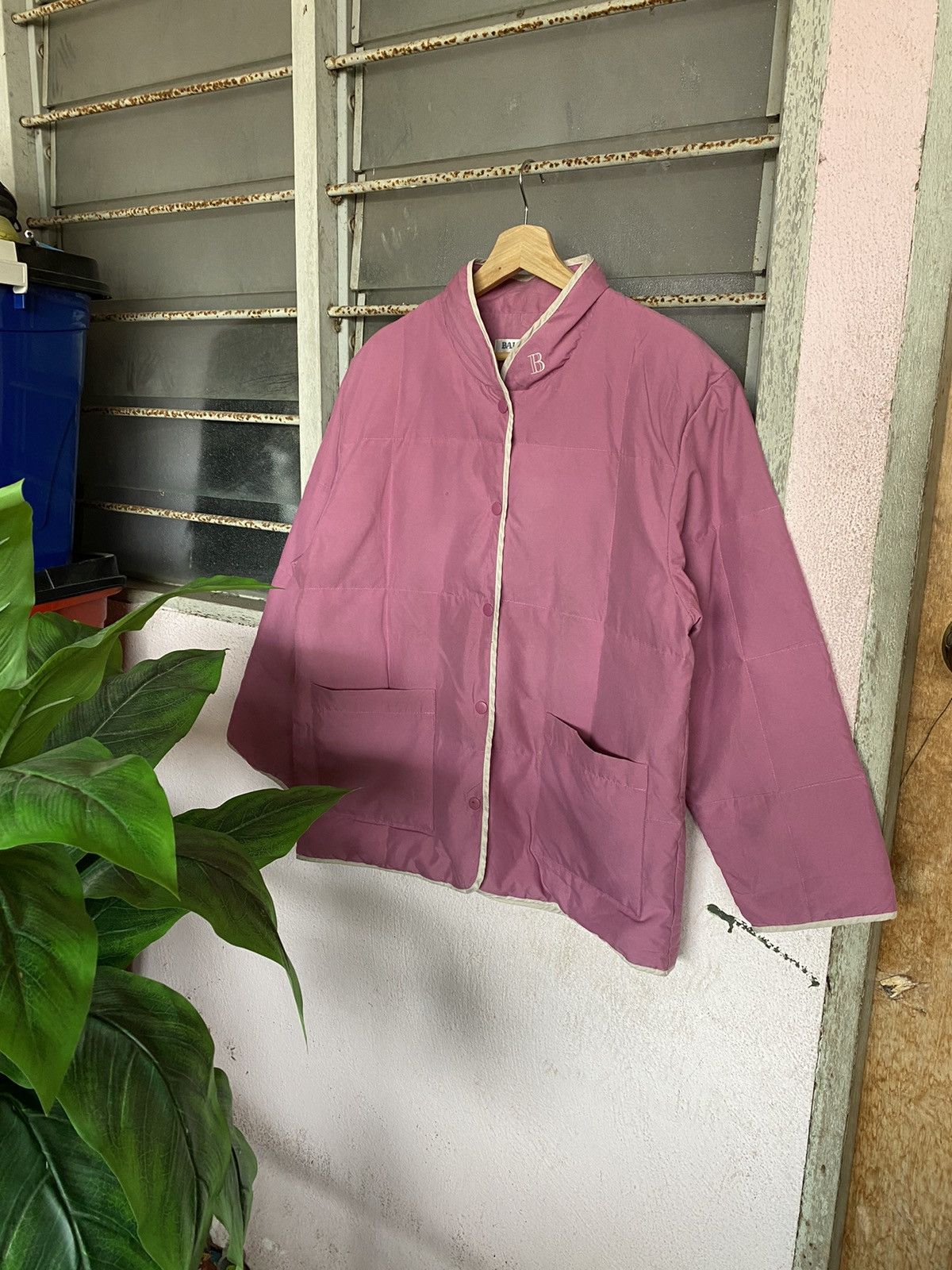 image of Steals Balmain Paris Quilted Puffer Jacket in Light Purple, Men's (Size Large)