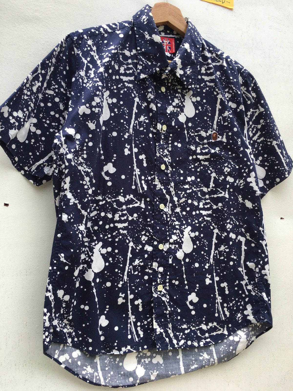Bape Paint Splatter Button Up S/S Shirt Size US M / EU 48-50 / 2 - 6 Thumbnail