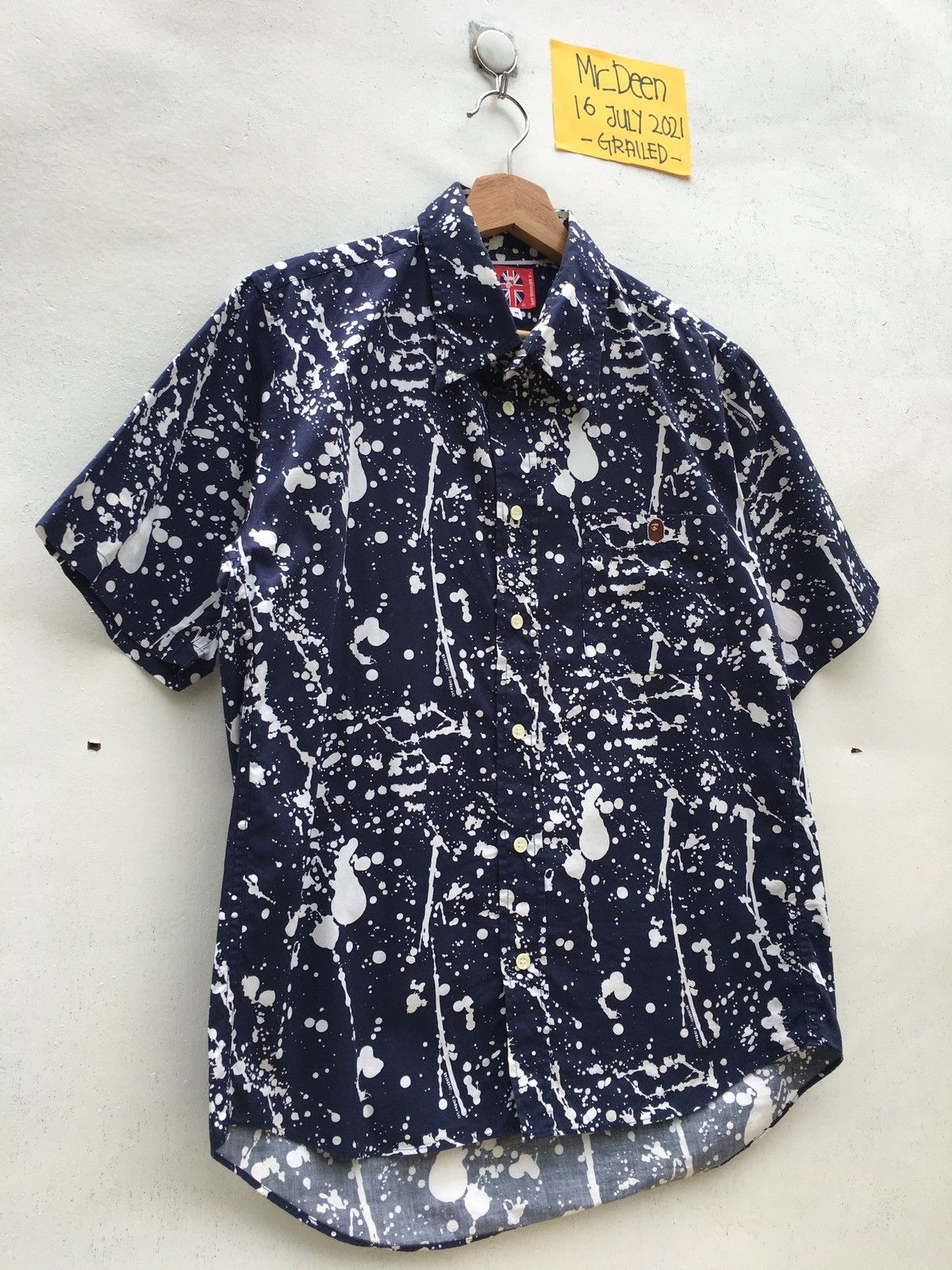 Bape Paint Splatter Button Up S/S Shirt Size US M / EU 48-50 / 2 - 3 Thumbnail