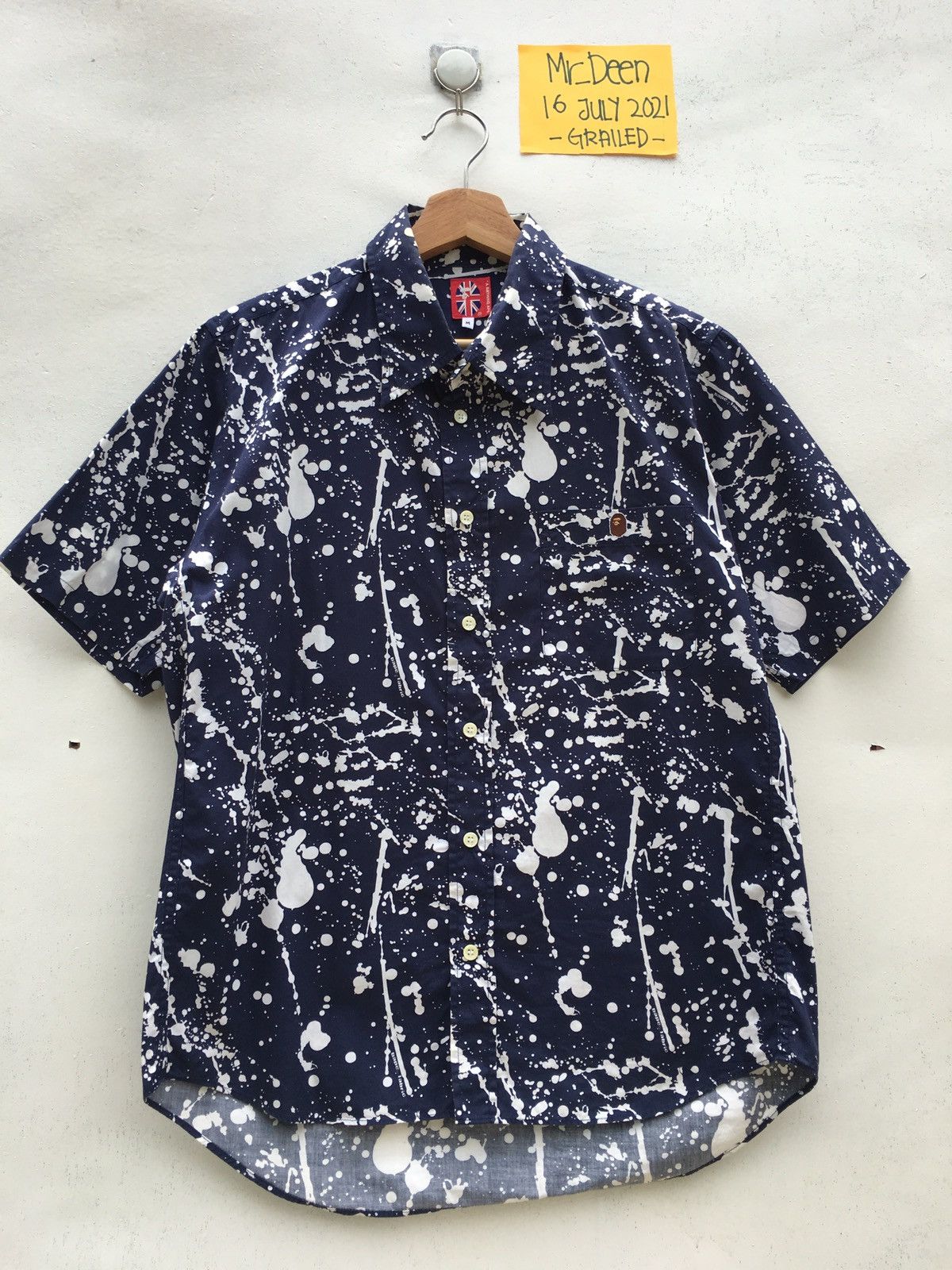Bape Paint Splatter Button Up S/S Shirt Size US M / EU 48-50 / 2 - 2 Thumbnail