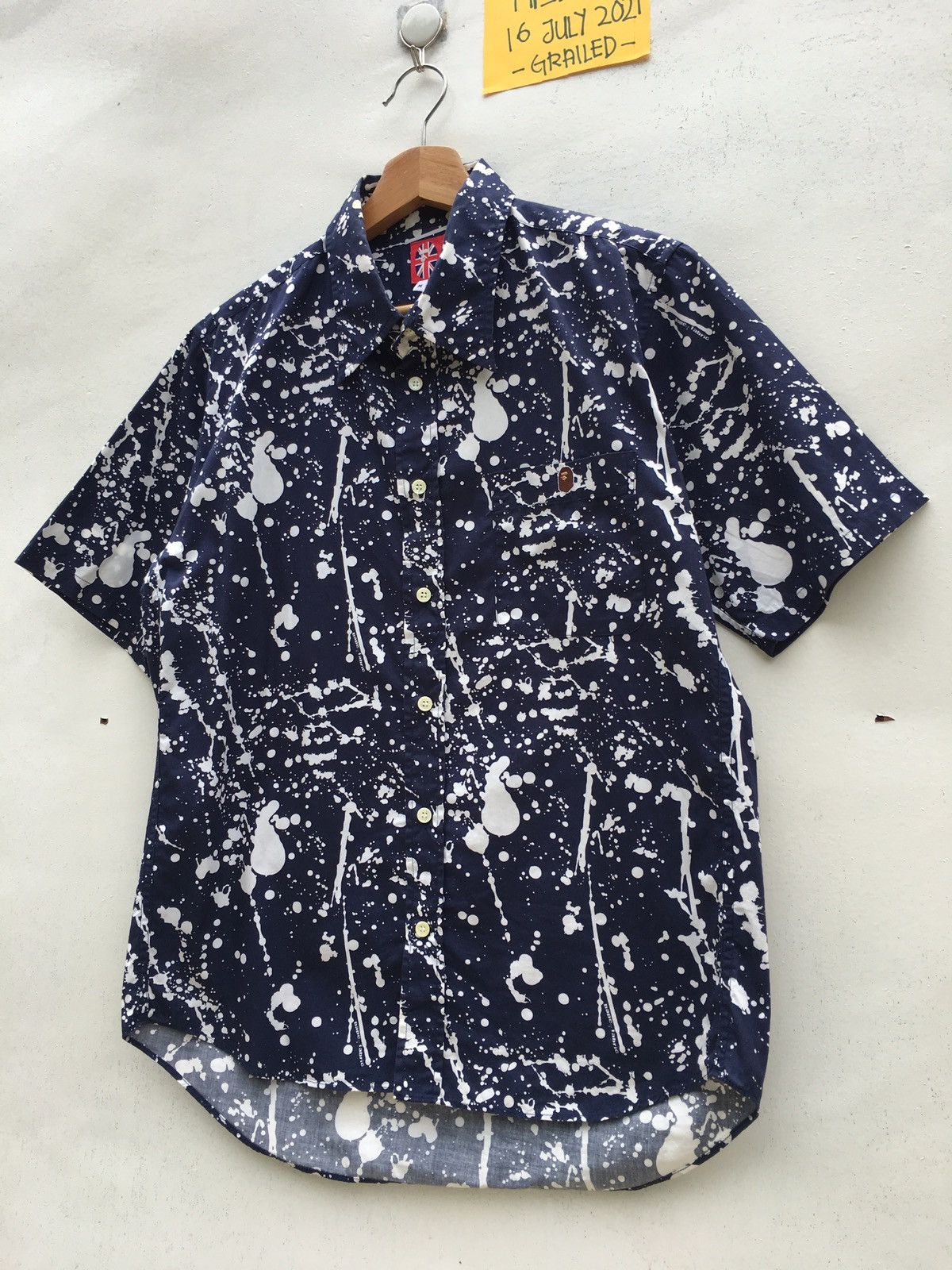 Bape Paint Splatter Button Up S/S Shirt Size US M / EU 48-50 / 2 - 4 Thumbnail