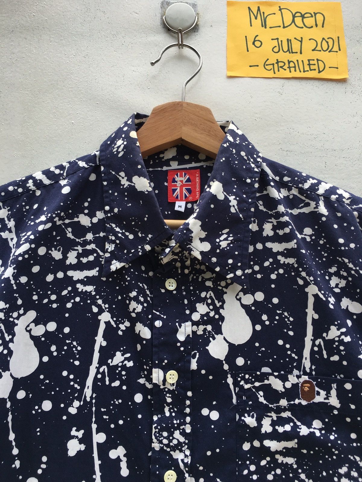 Bape Paint Splatter Button Up S/S Shirt Size US M / EU 48-50 / 2 - 8 Thumbnail