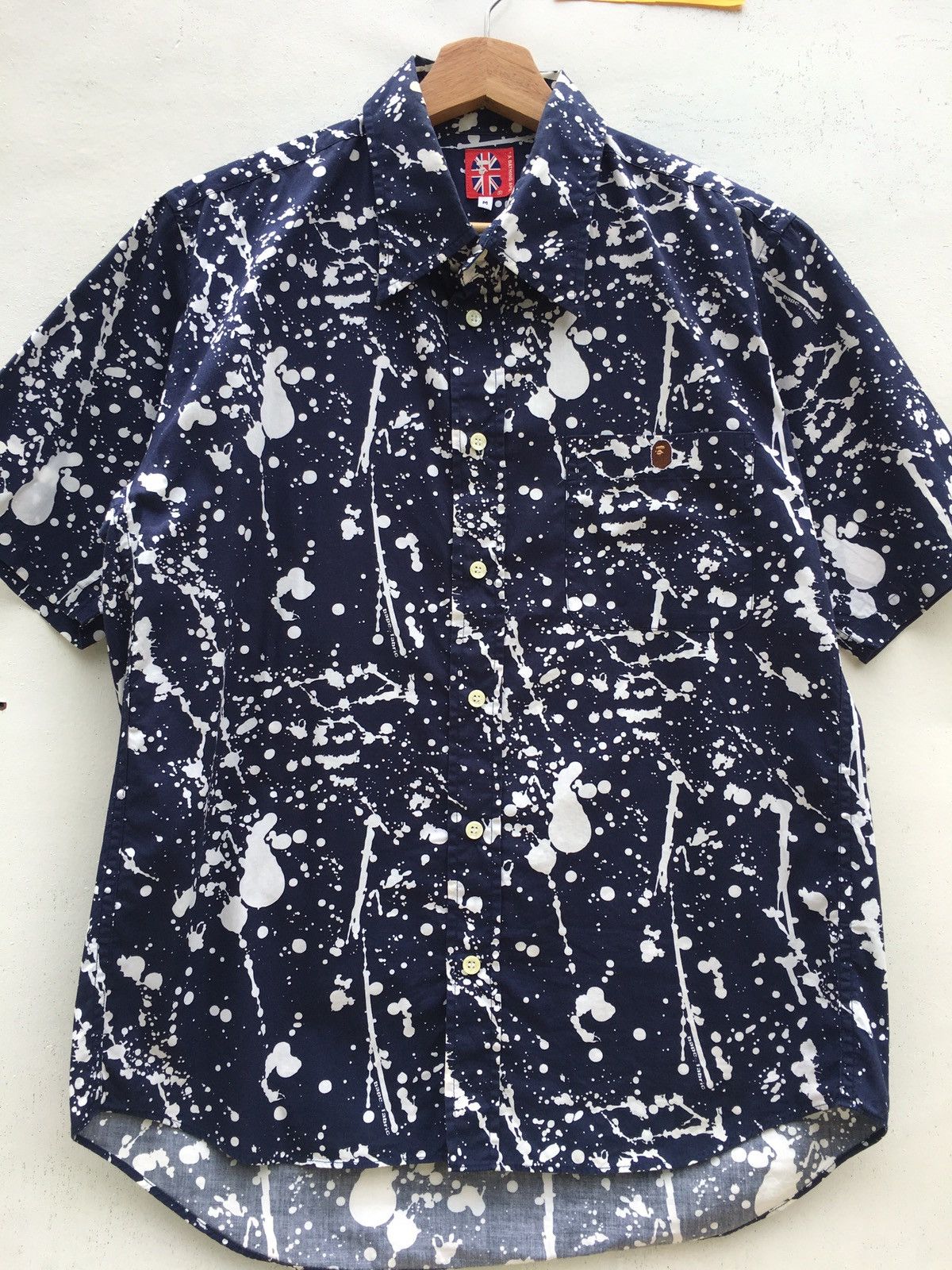 Bape Paint Splatter Button Up S/S Shirt Size US M / EU 48-50 / 2 - 5 Thumbnail