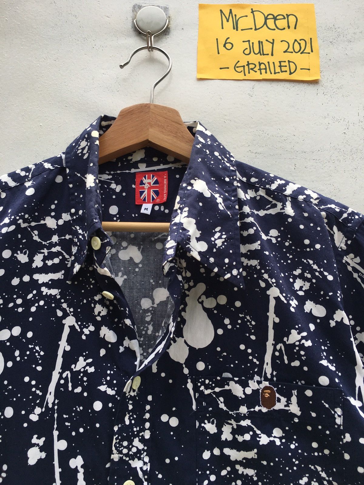 Bape Paint Splatter Button Up S/S Shirt Size US M / EU 48-50 / 2 - 11 Thumbnail