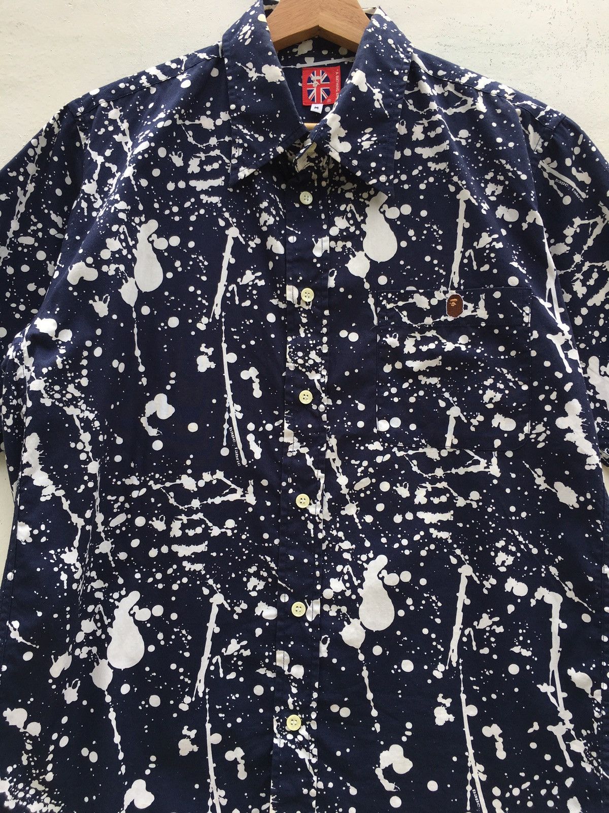 Bape Paint Splatter Button Up S/S Shirt Size US M / EU 48-50 / 2 - 9 Thumbnail