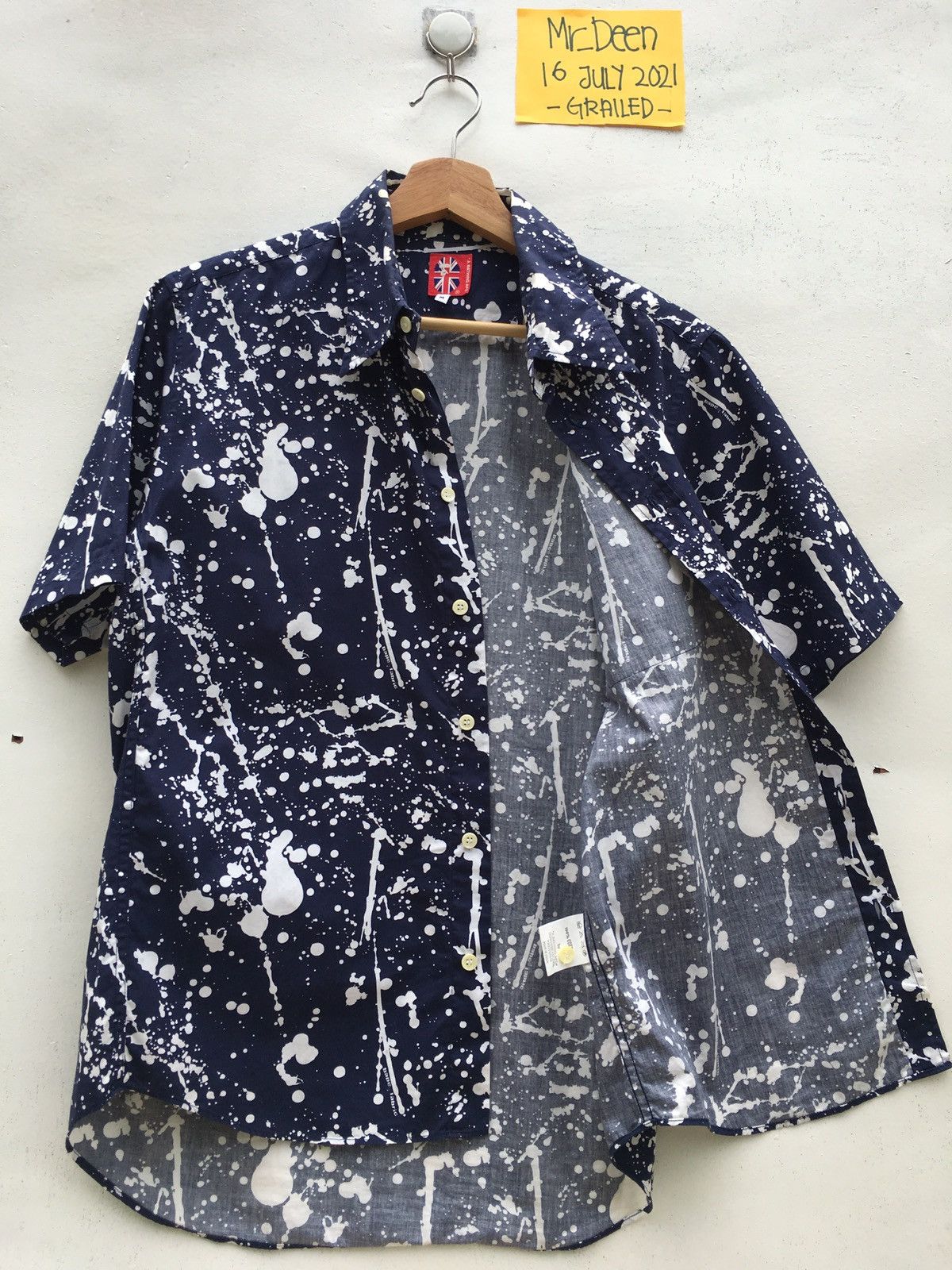 Bape Paint Splatter Button Up S/S Shirt Size US M / EU 48-50 / 2 - 1 Thumbnail